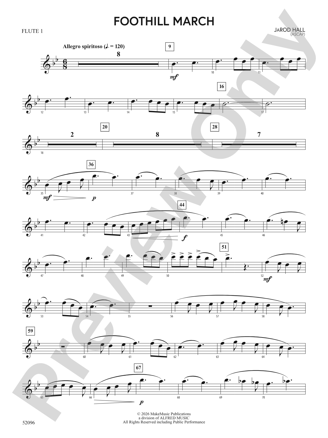 Foothill March: Flute