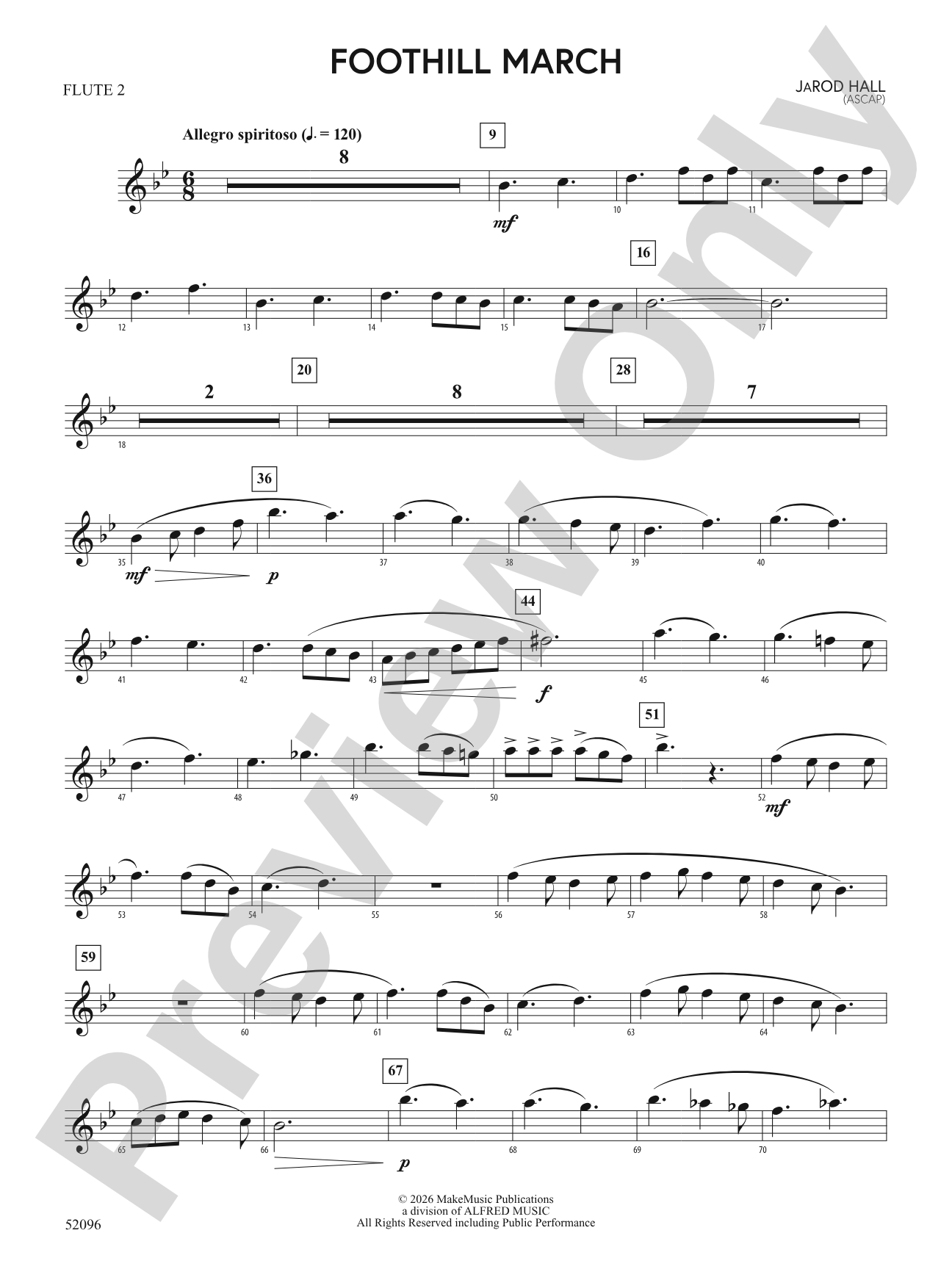 Foothill March: 2nd Flute