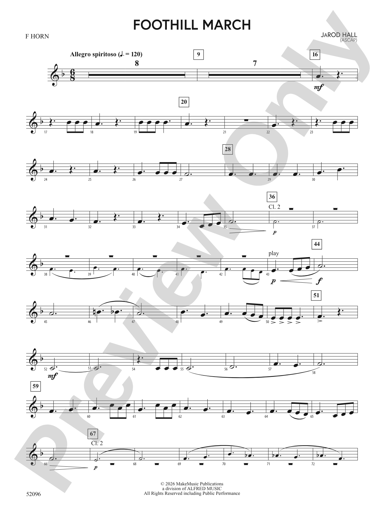 Foothill March: 1st F Horn