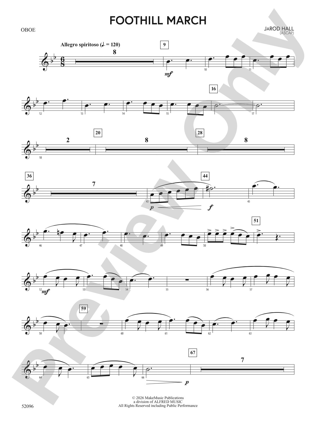Foothill March: Oboe