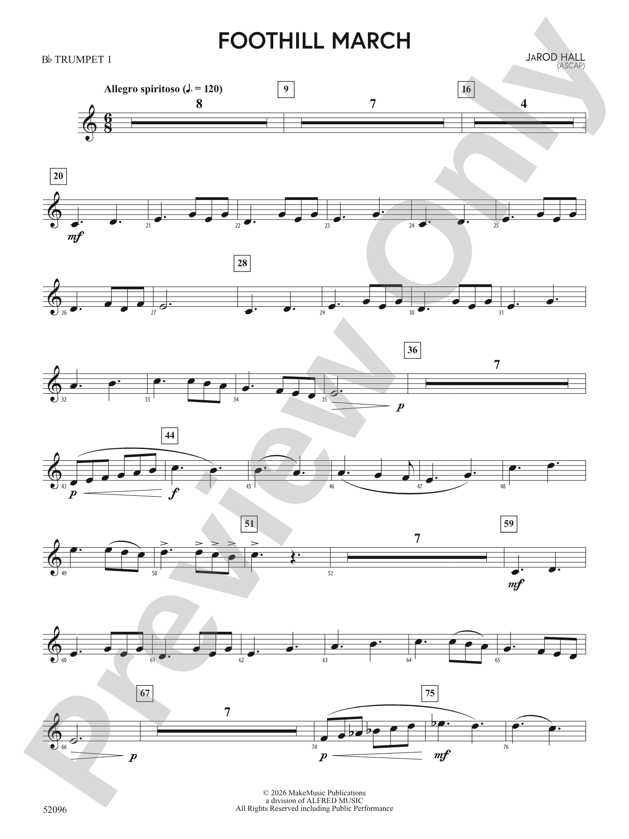 Foothill March: 1st B-flat Trumpet
