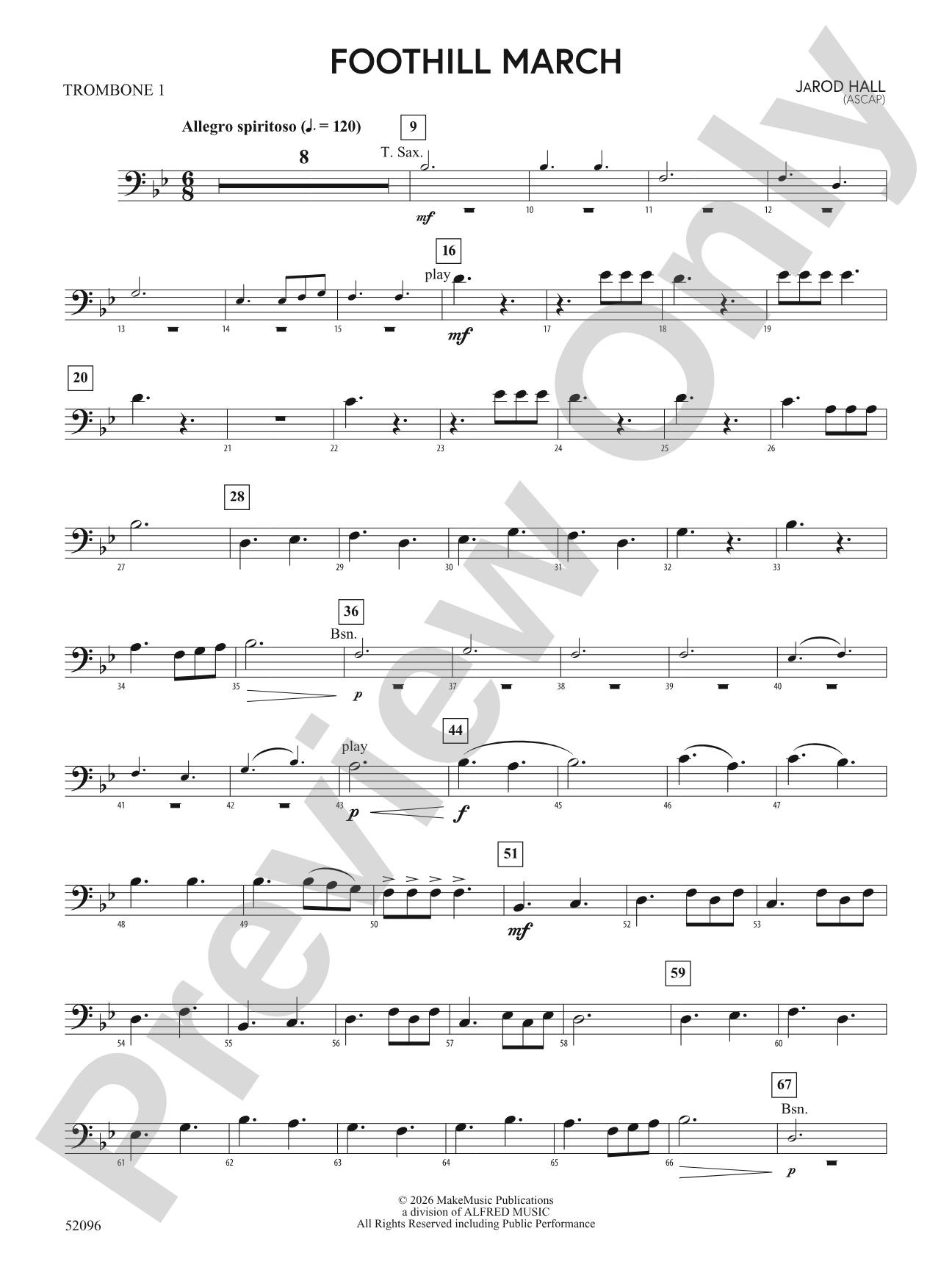 Foothill March: 1st Trombone