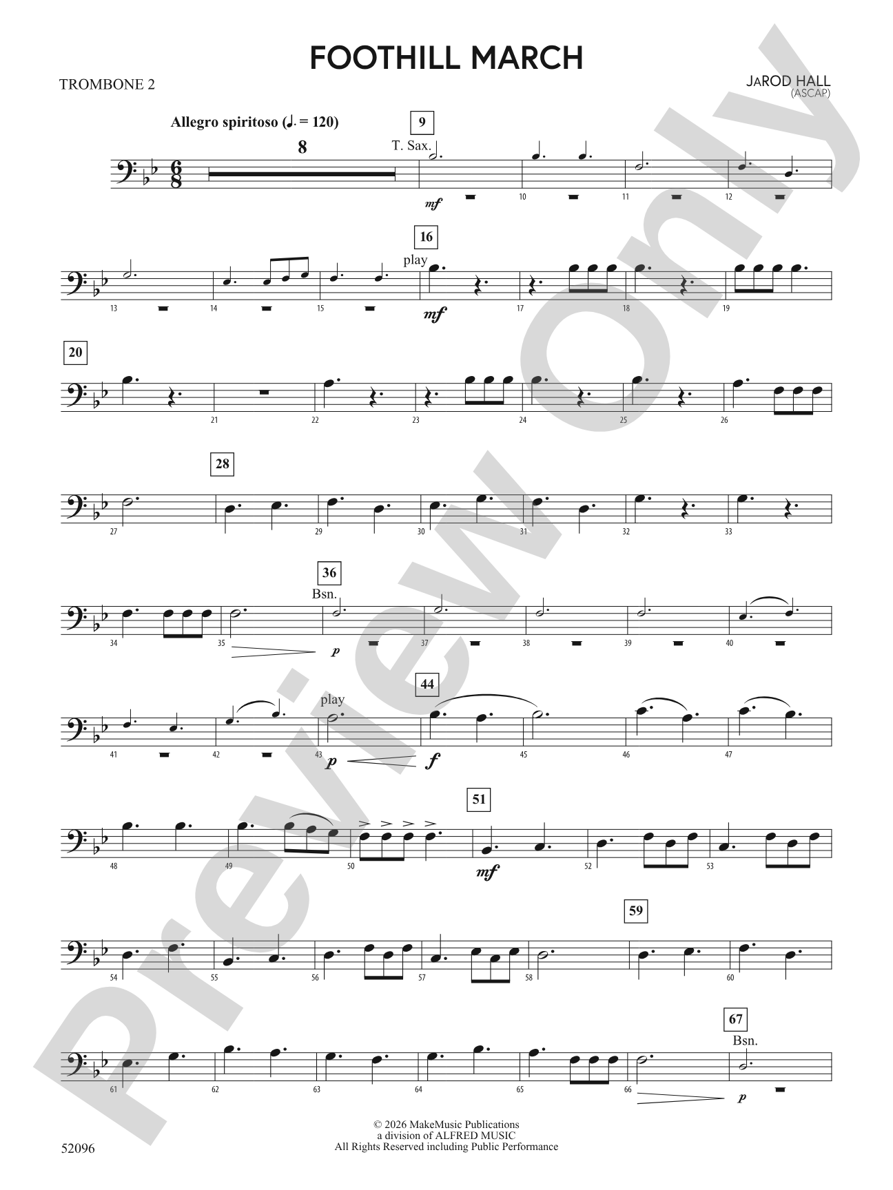 Foothill March: 2nd Trombone