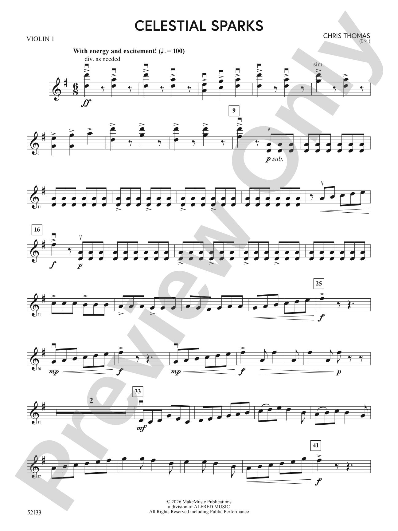 Celestial Sparks: 1st Violin