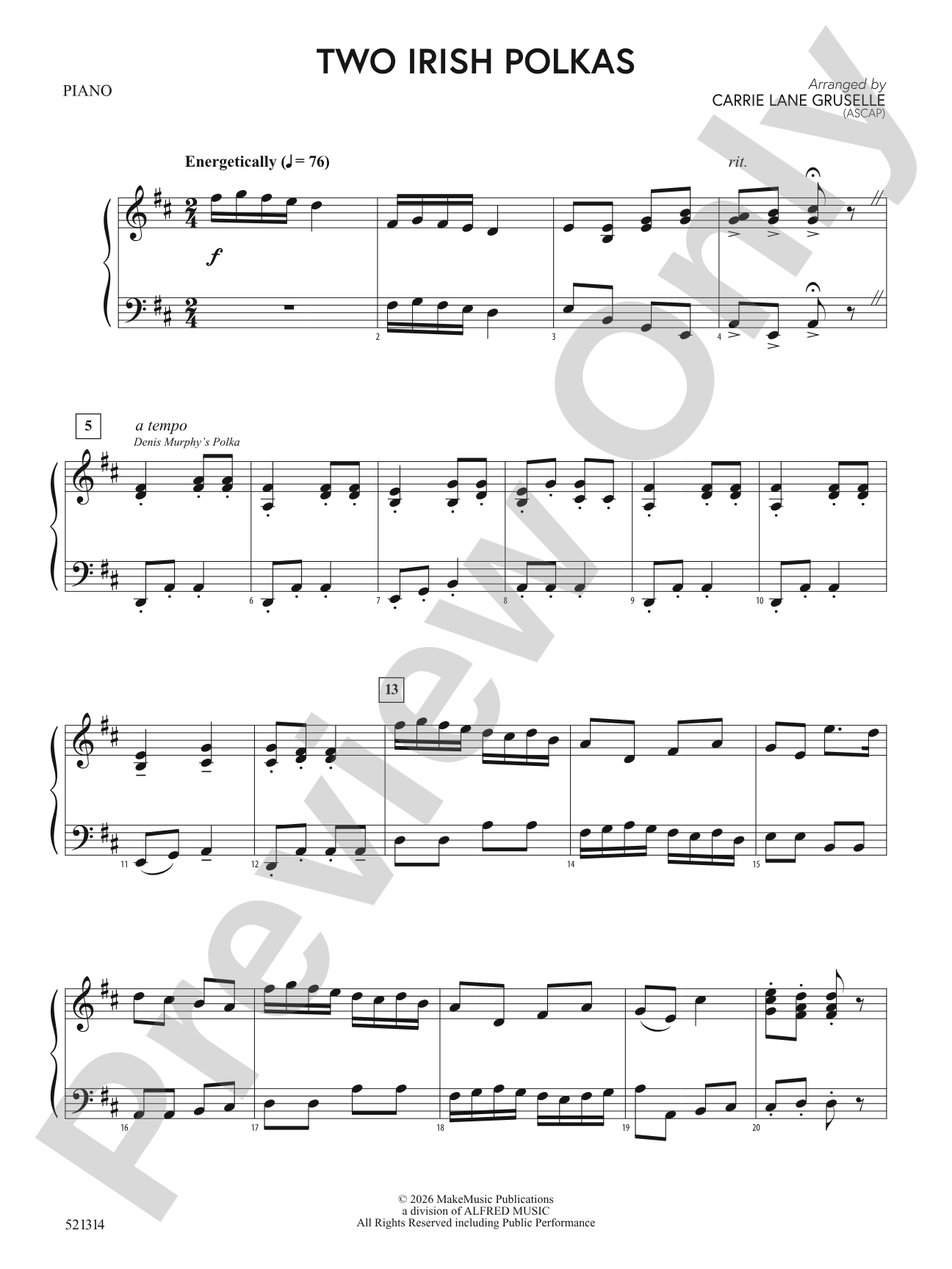 Two Irish Polkas: Piano Accompaniment