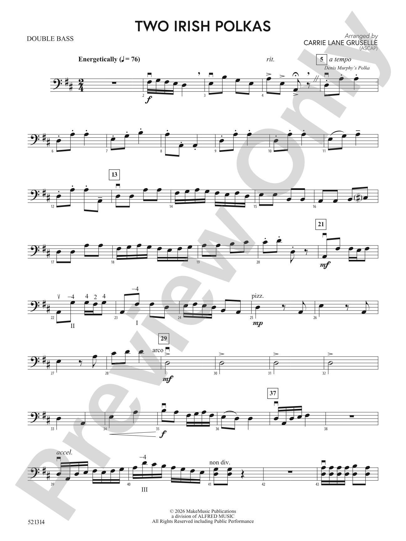 Two Irish Polkas: String Bass
