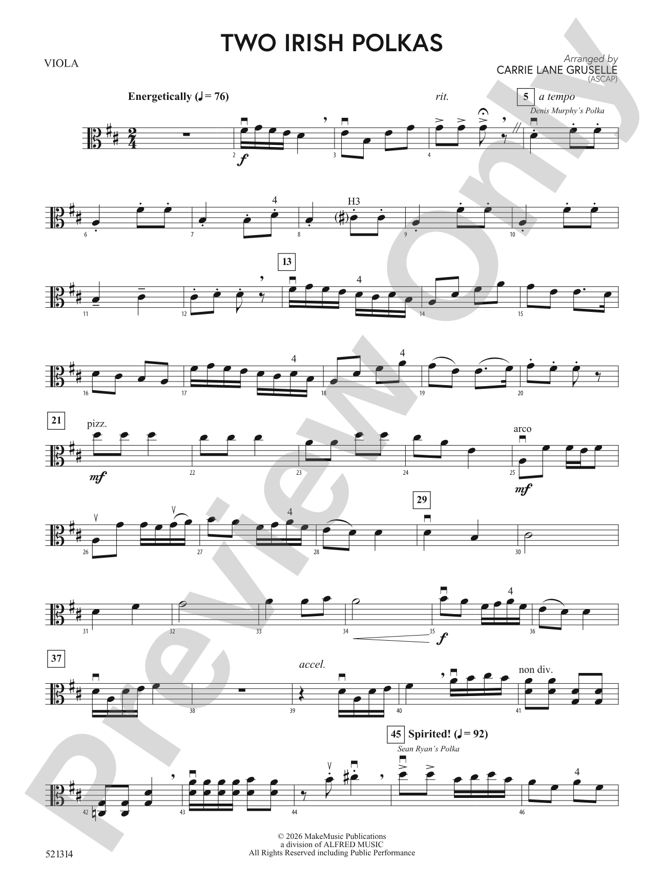 Two Irish Polkas: Viola