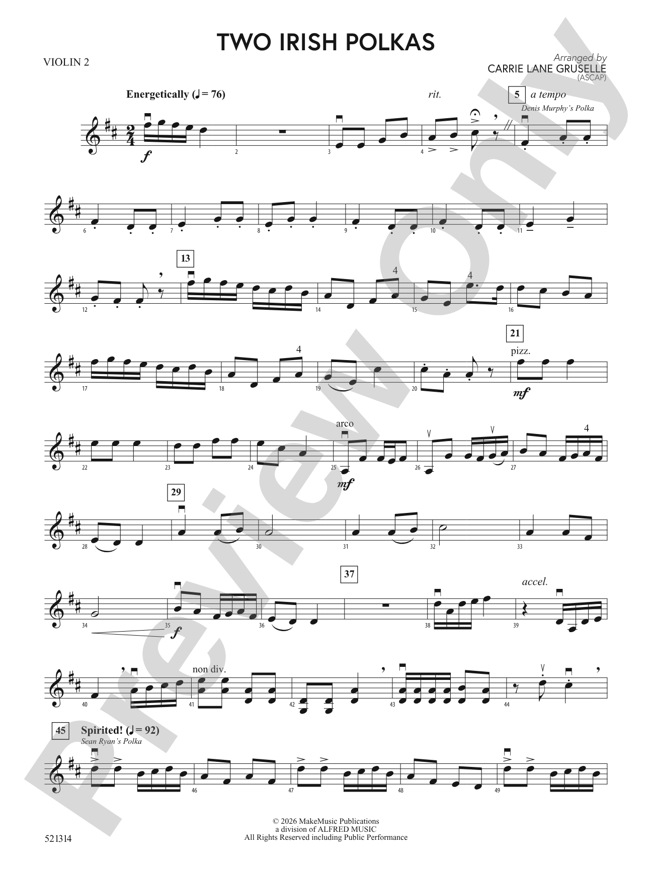 Two Irish Polkas: 2nd Violin