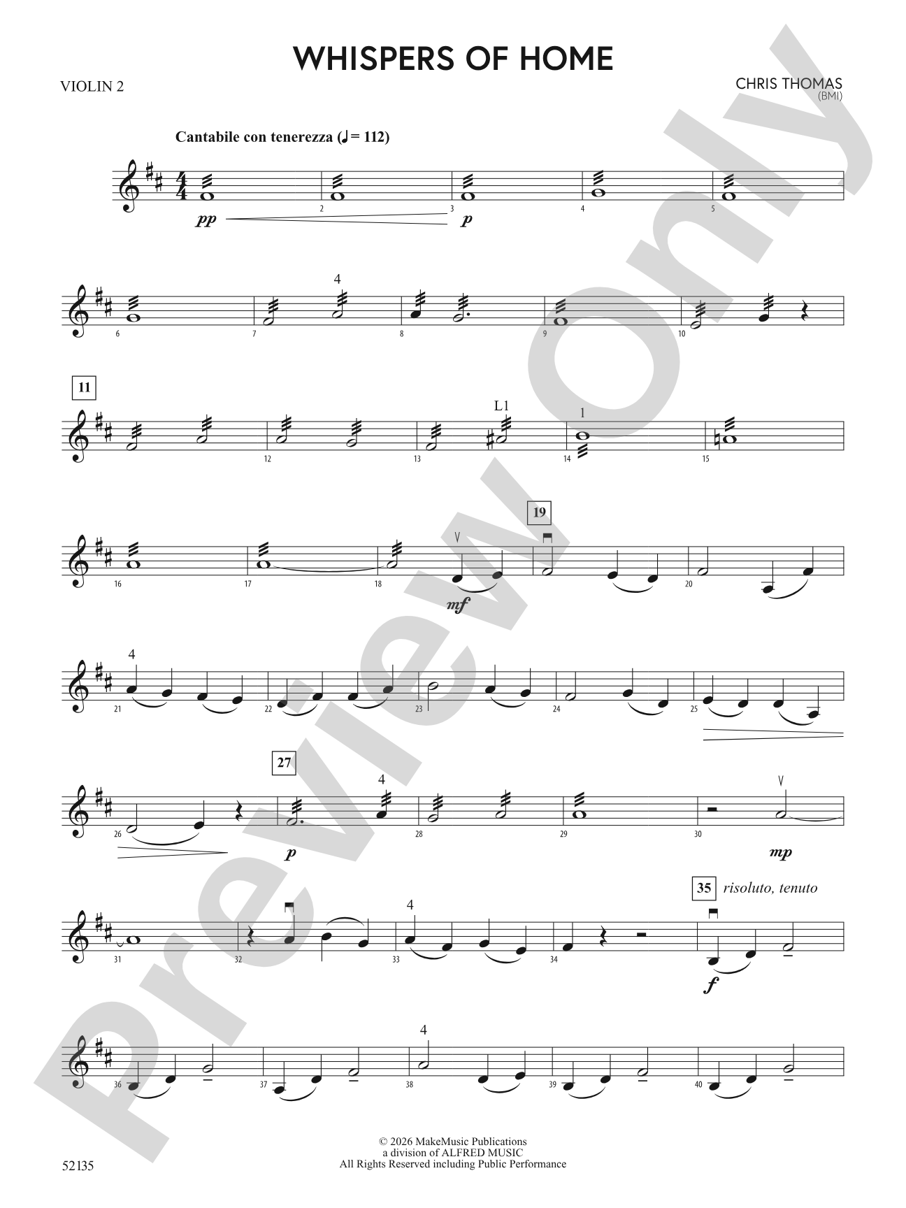 Whispers of Home: 2nd Violin