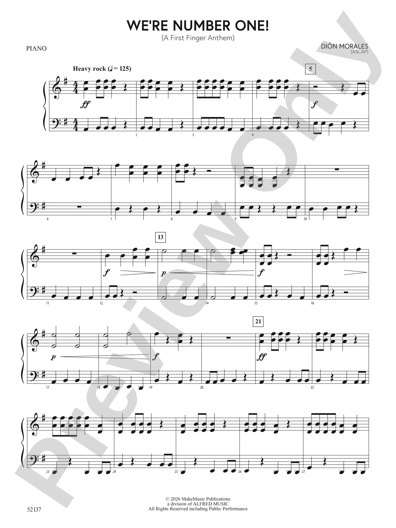 We're Number One!: Piano Accompaniment