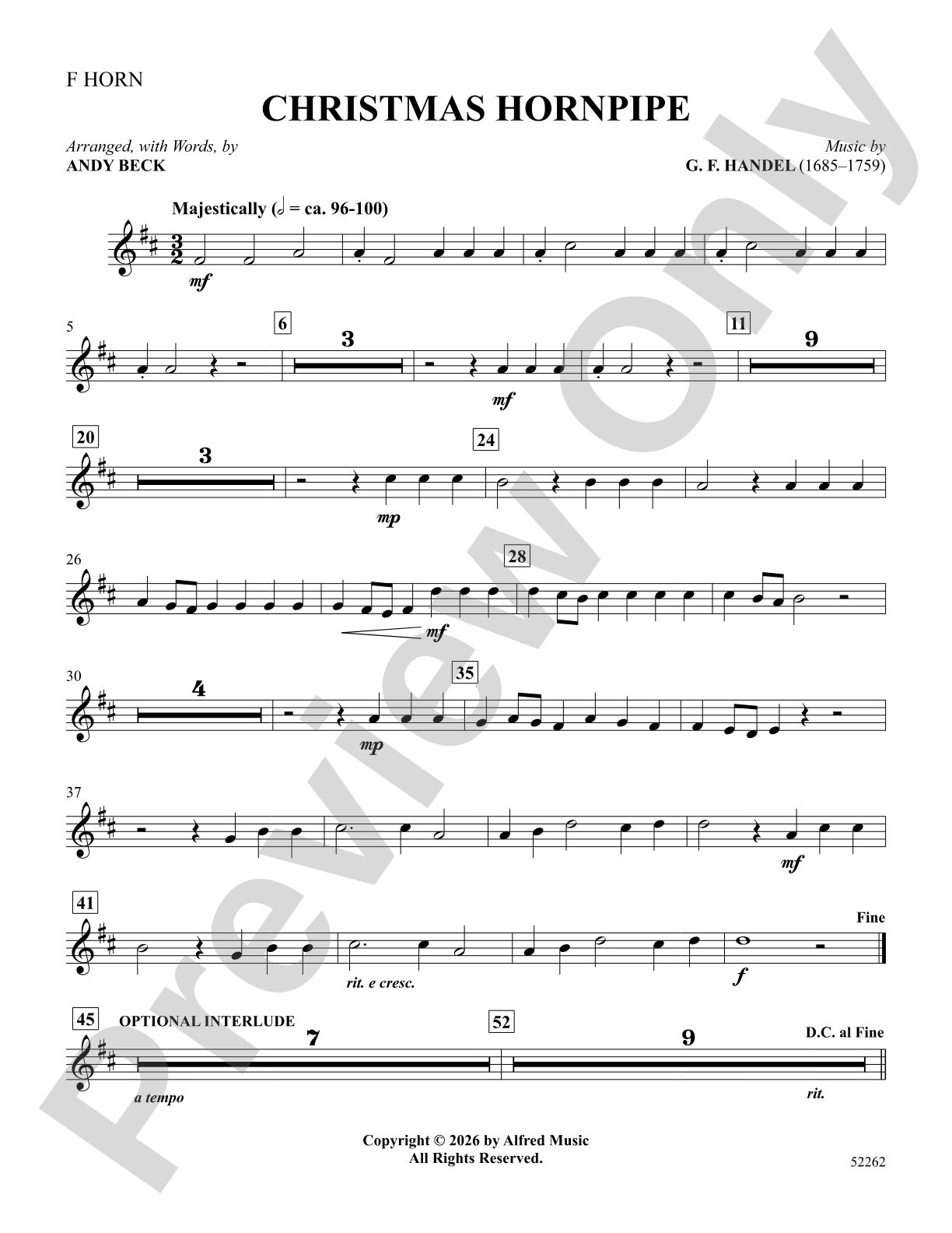 Christmas Hornpipe: 1st F Horn