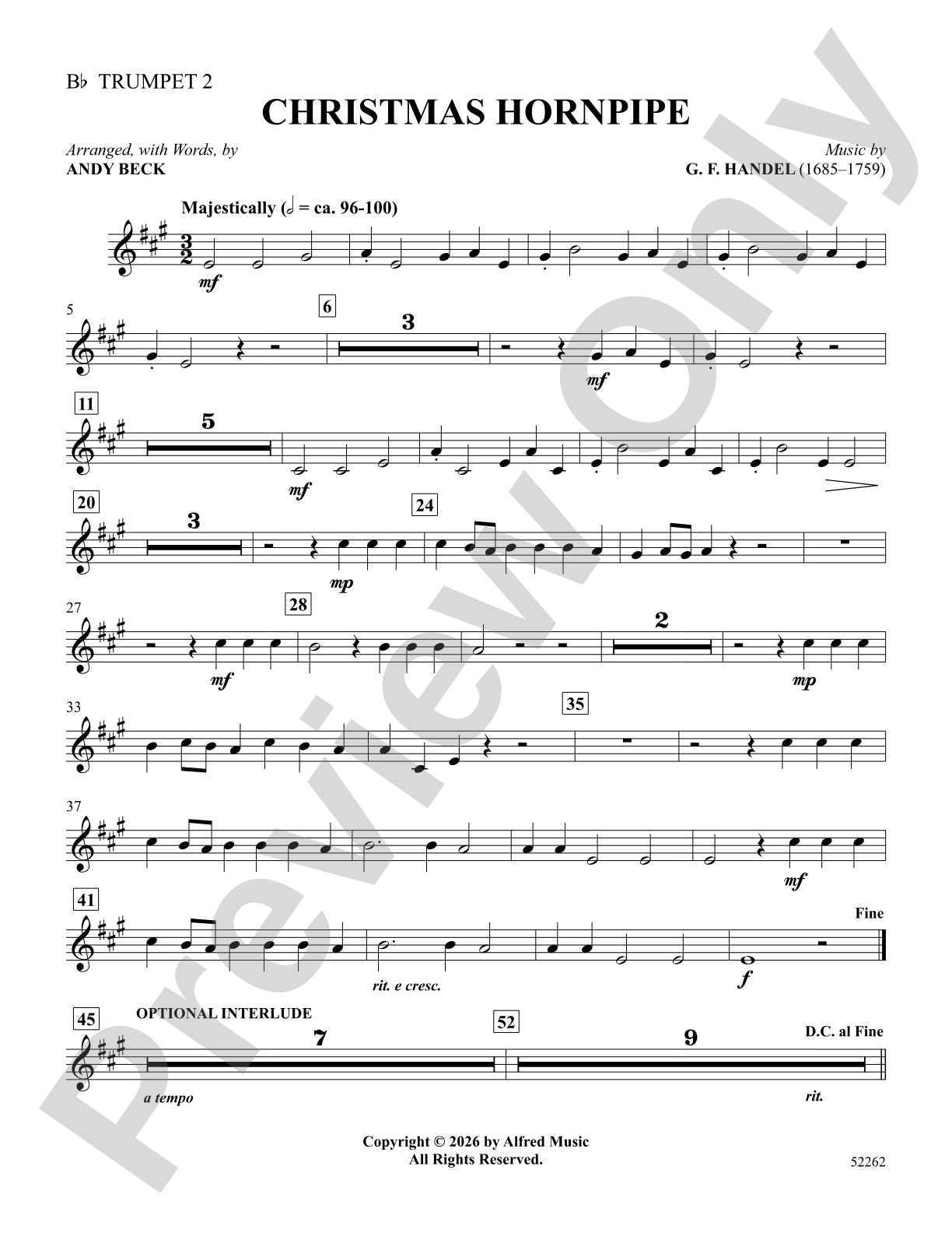 Christmas Hornpipe: 2nd B-flat Trumpet