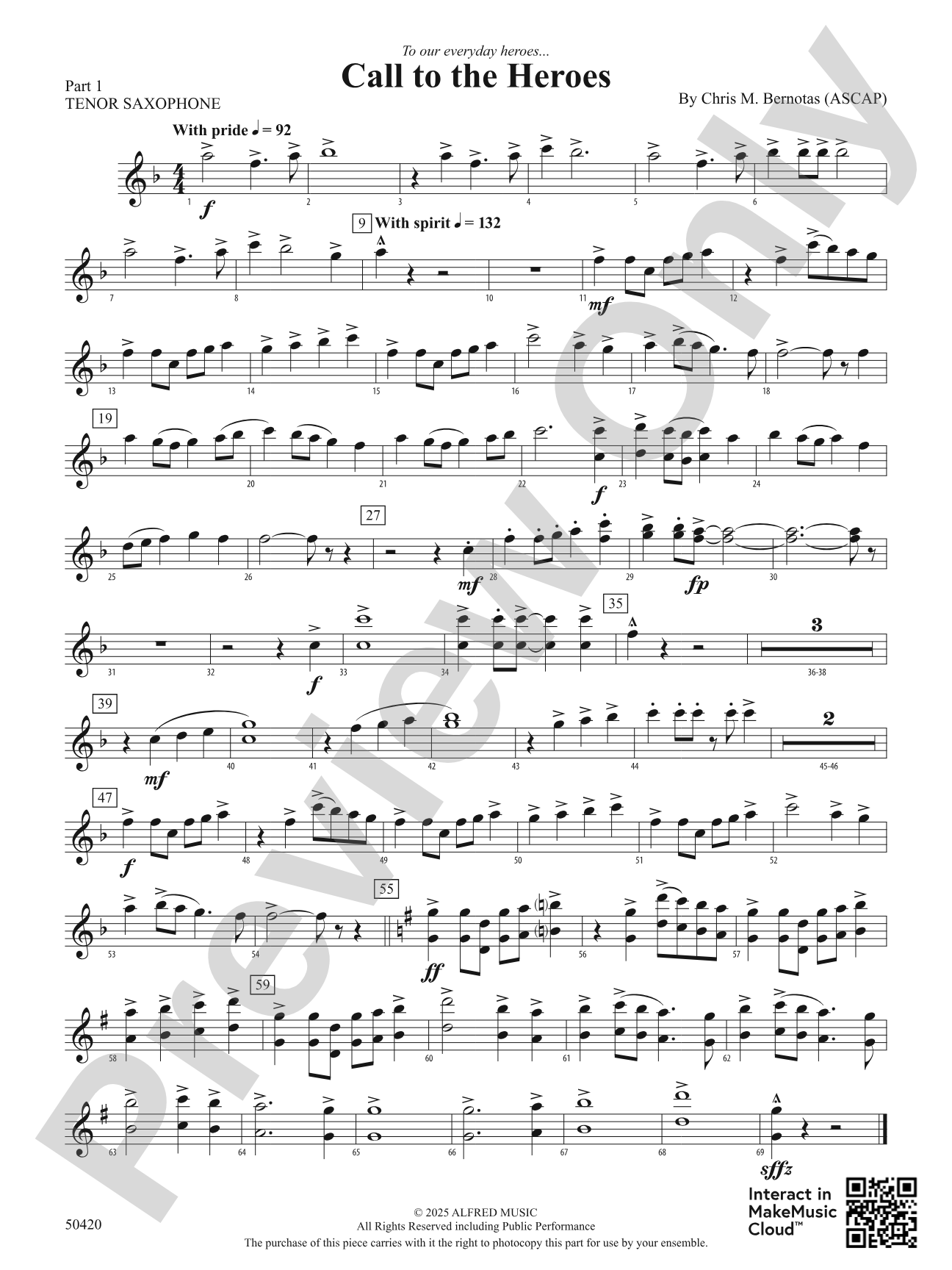 Call to the Heroes: Part 1 - Tenor Saxophone