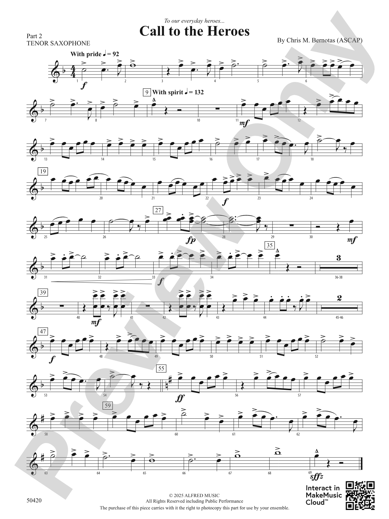 Call to the Heroes: Part 2 - Tenor Saxophone