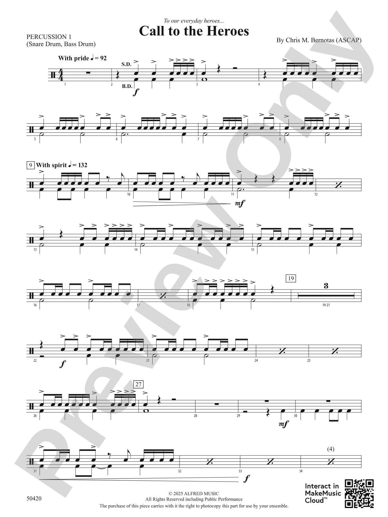 Call to the Heroes: 1st Percussion