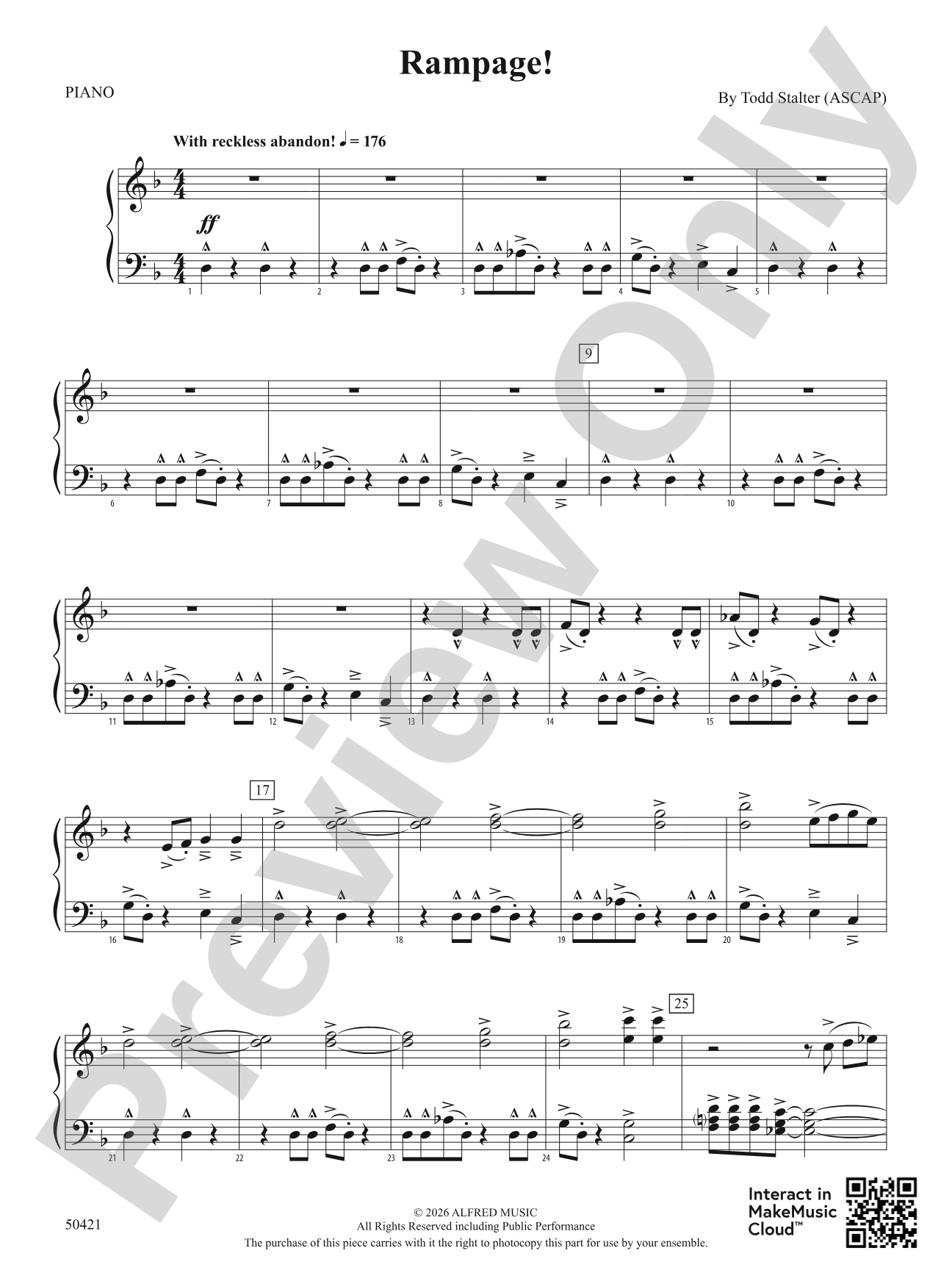 Rampage!: Piano Accompaniment