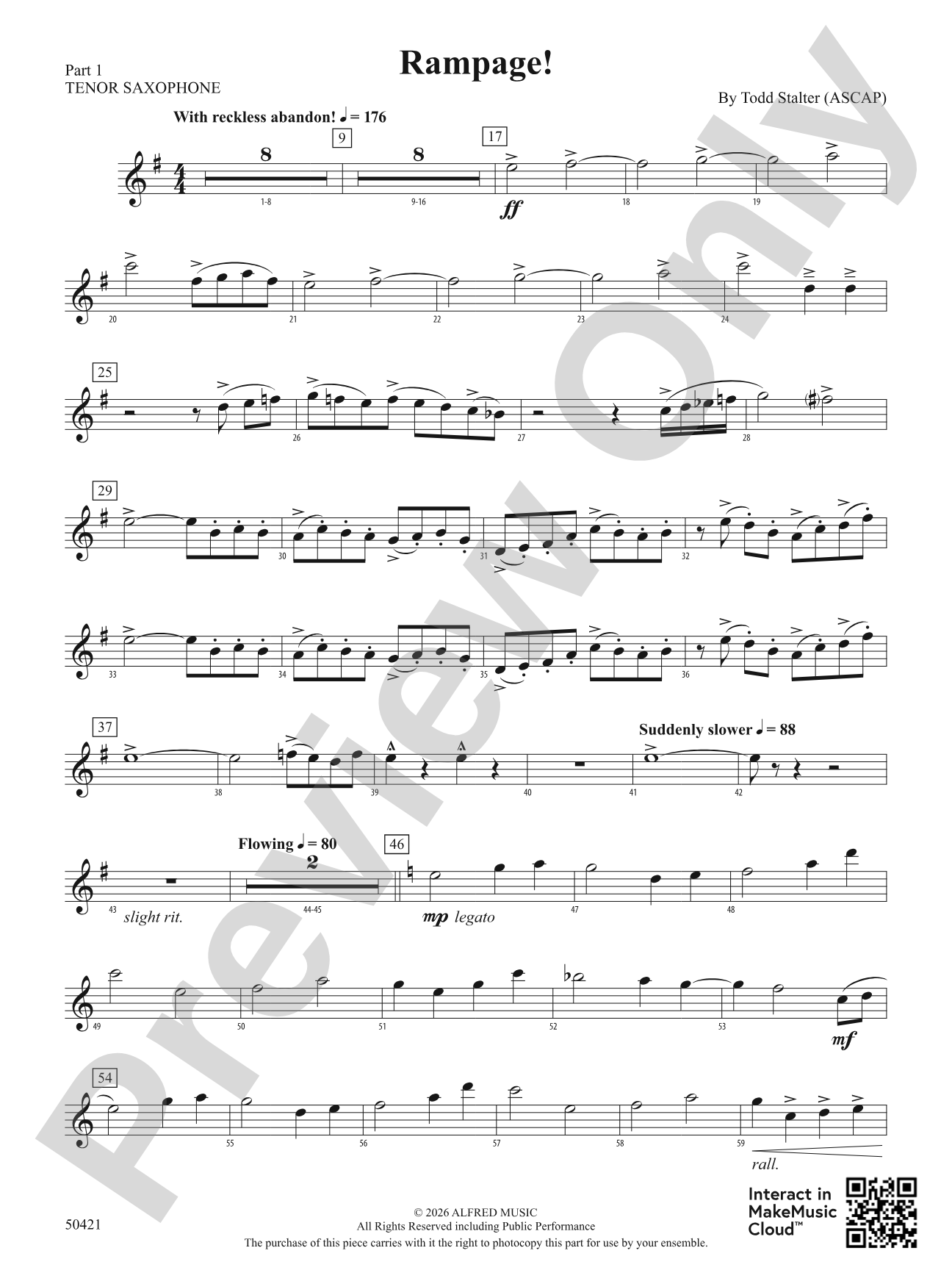 Rampage!: Part 1 - Tenor Saxophone