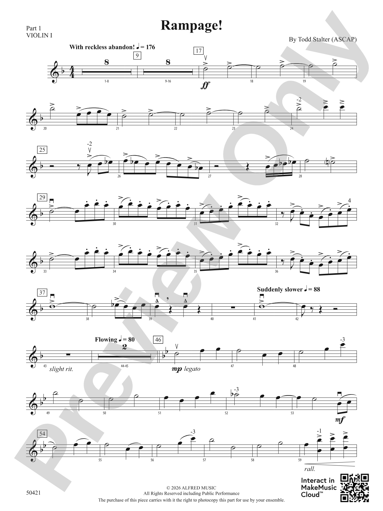 Rampage!: Part 1 - Violin I