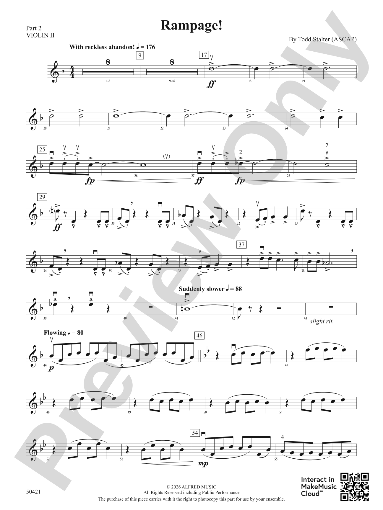 Rampage!: Part 2 - Violin I