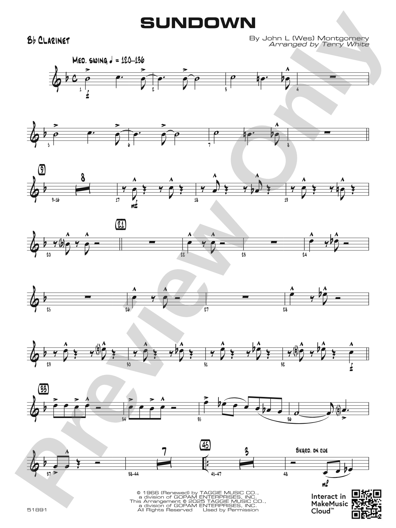 Sundown: 1st B-flat Clarinet