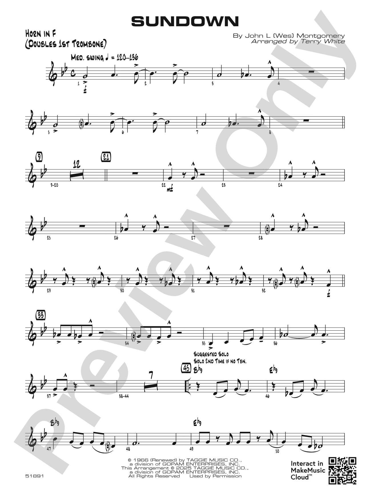 Sundown: 1st F Horn