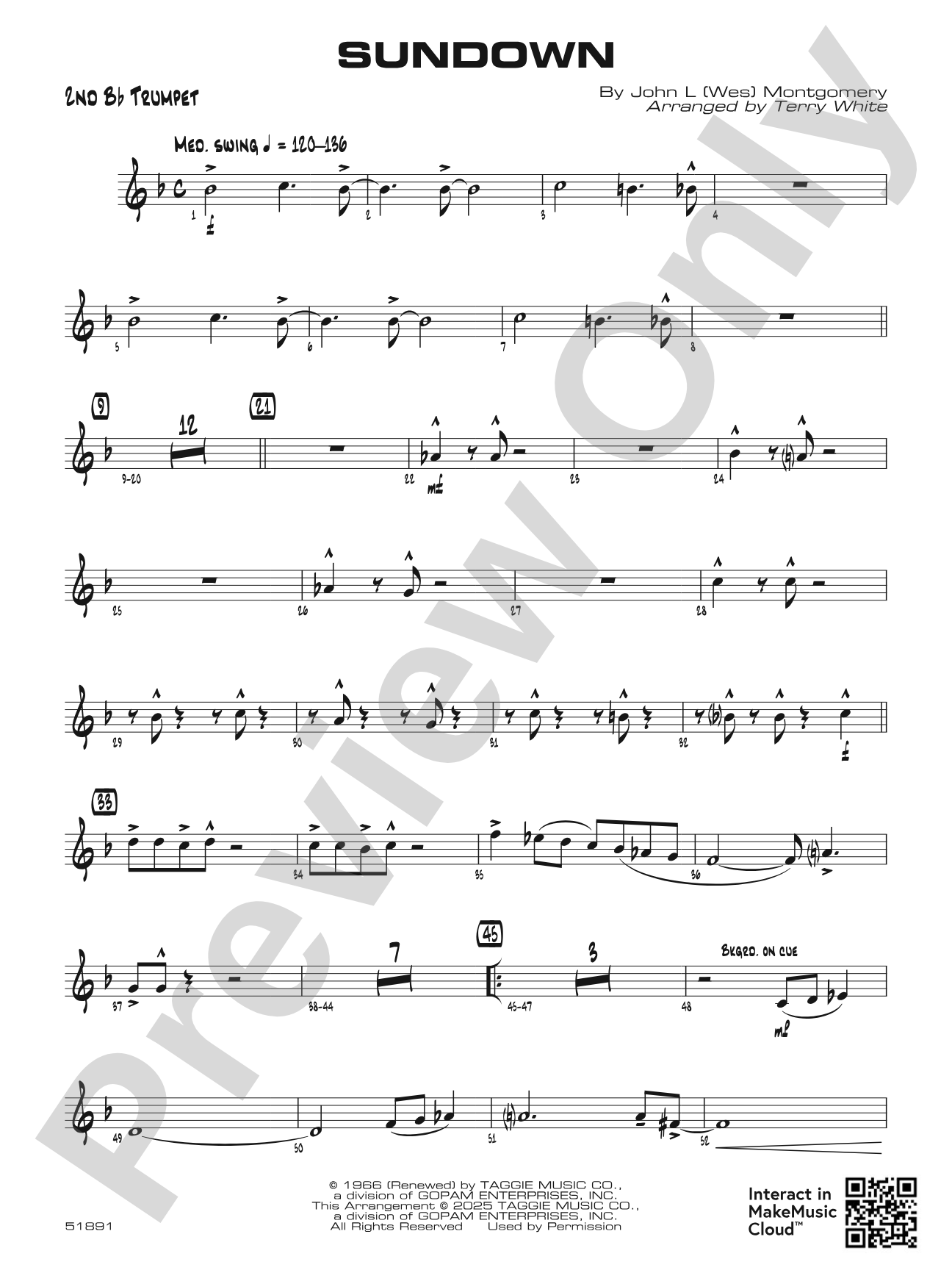 Sundown: 2nd B-flat Trumpet