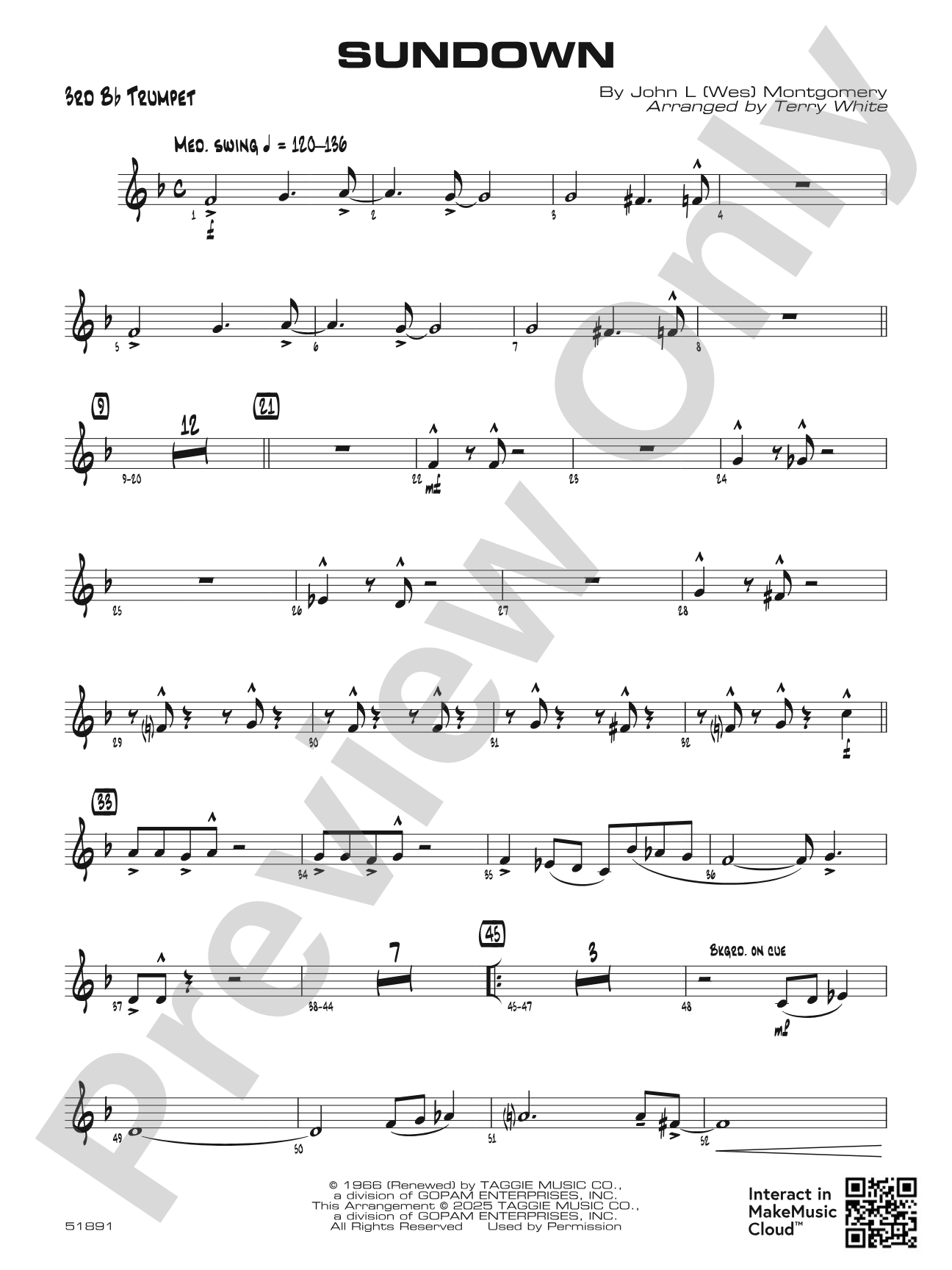 Sundown: 3rd B-flat Trumpet