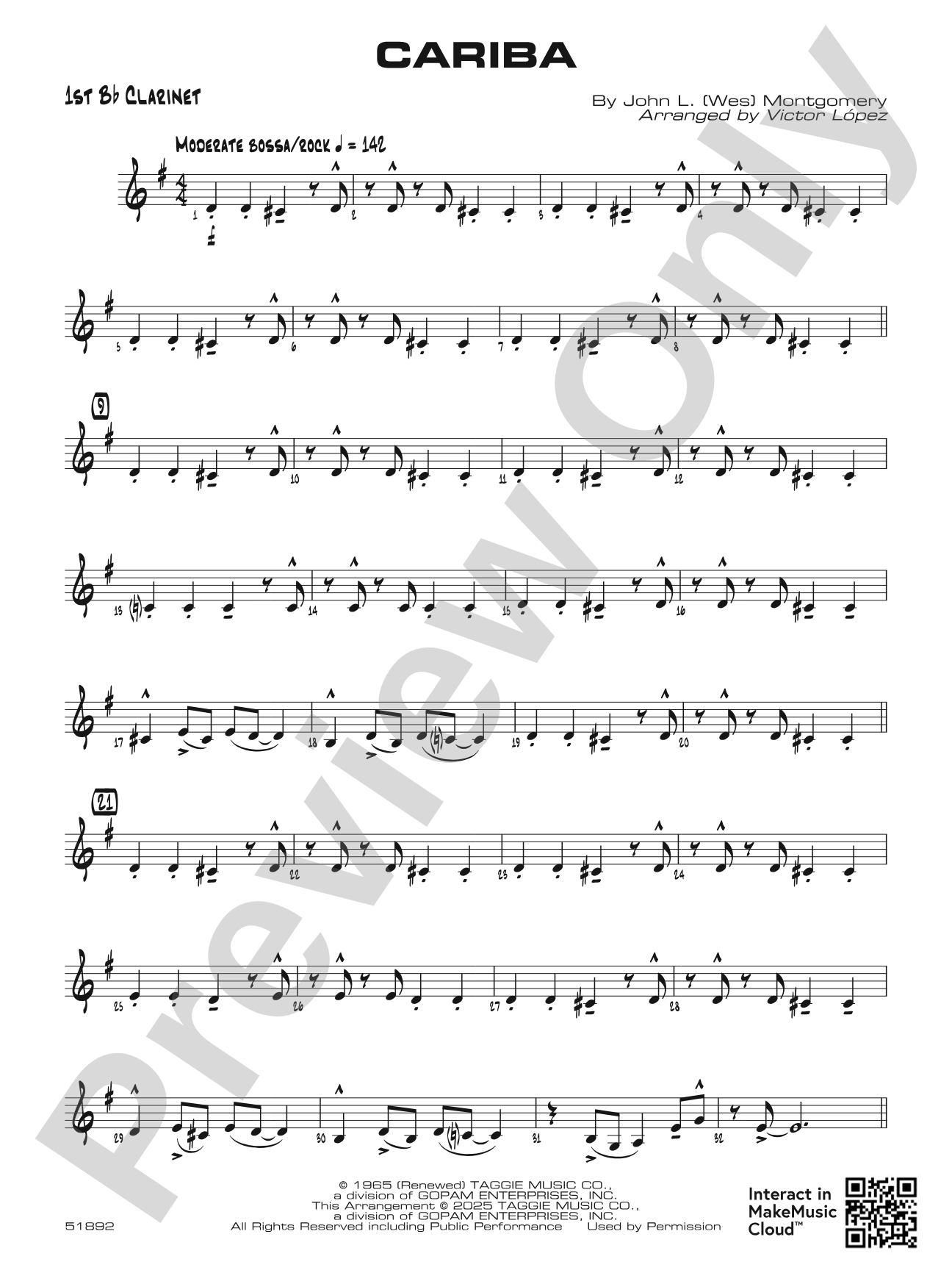 Cariba: 1st B-flat Clarinet