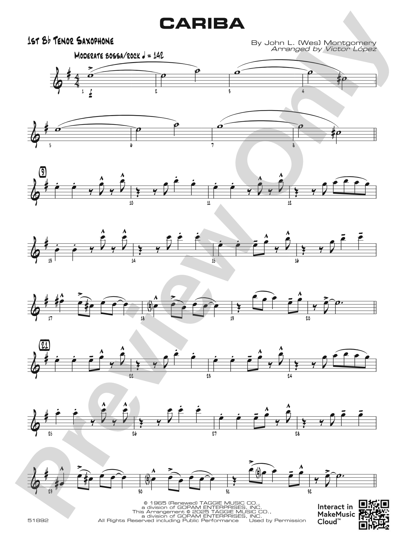 Cariba: B-flat Tenor Saxophone