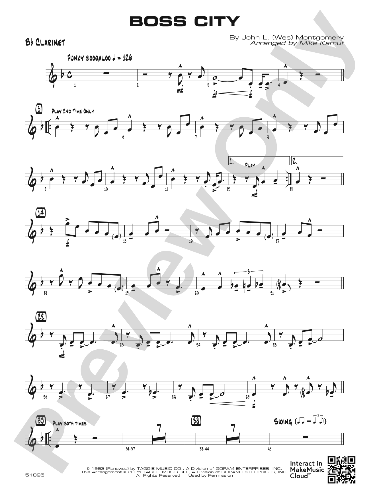 Boss City: 1st B-flat Clarinet