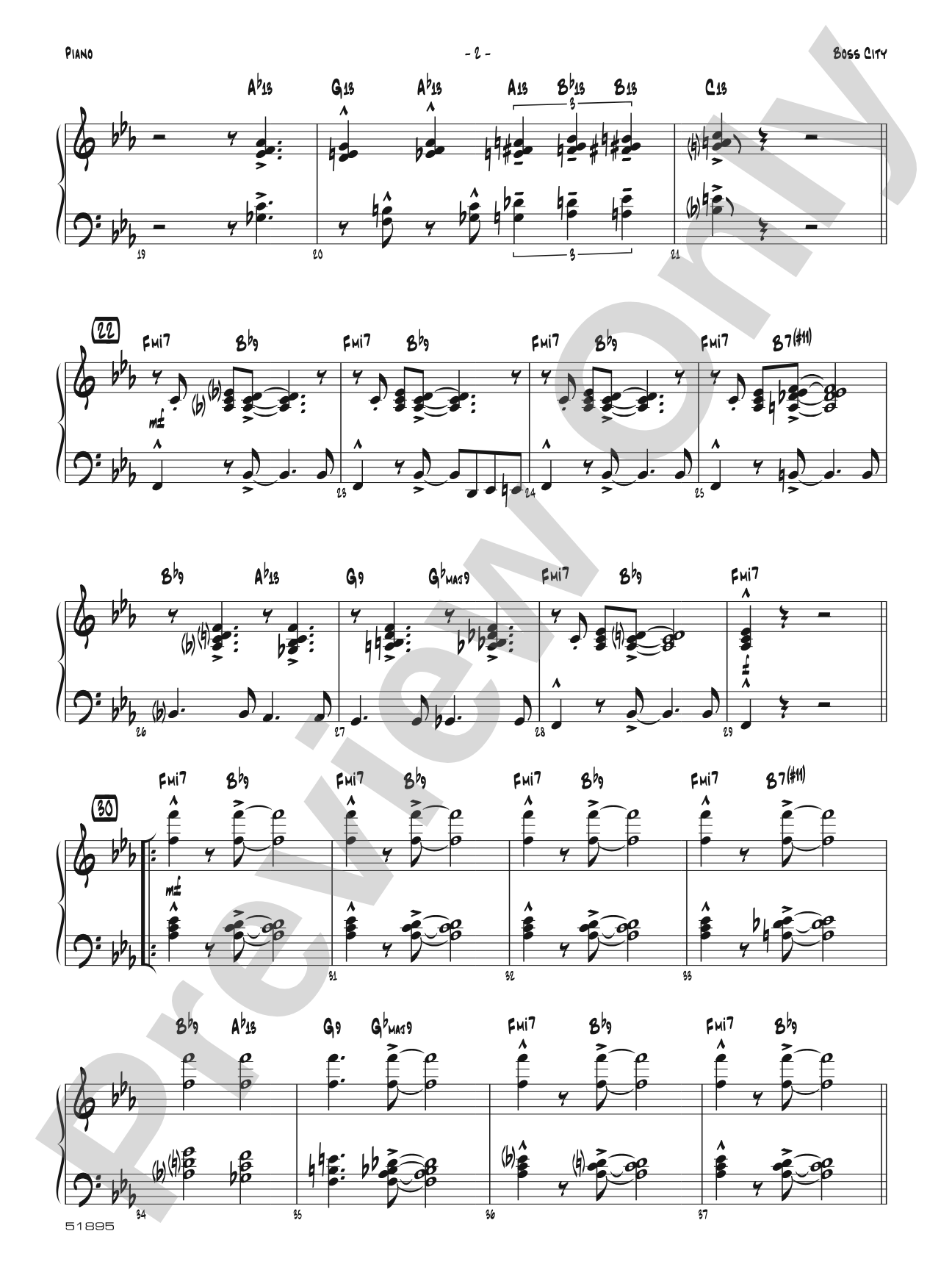 Boss City: Piano Accompaniment