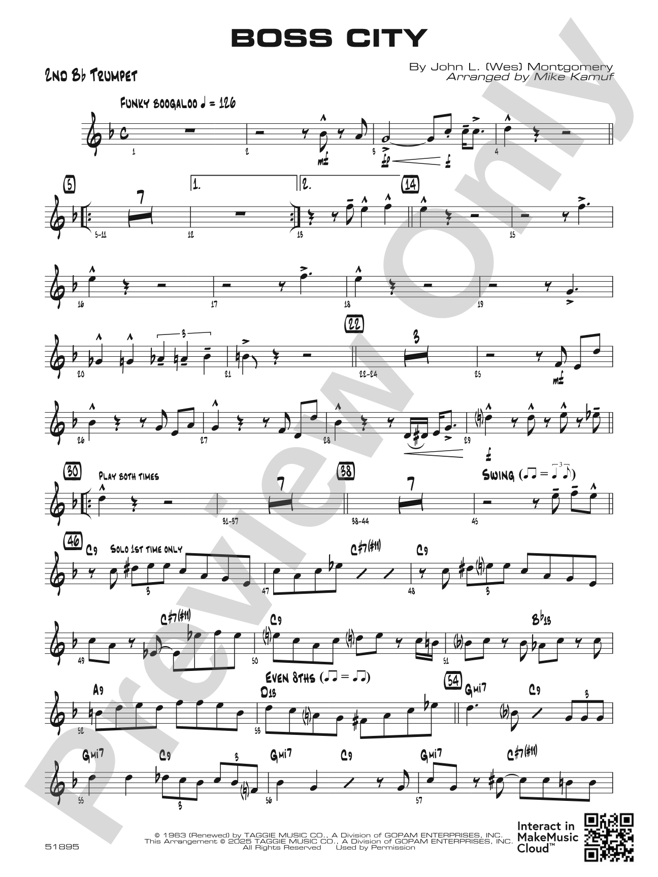 Boss City: 2nd B-flat Trumpet