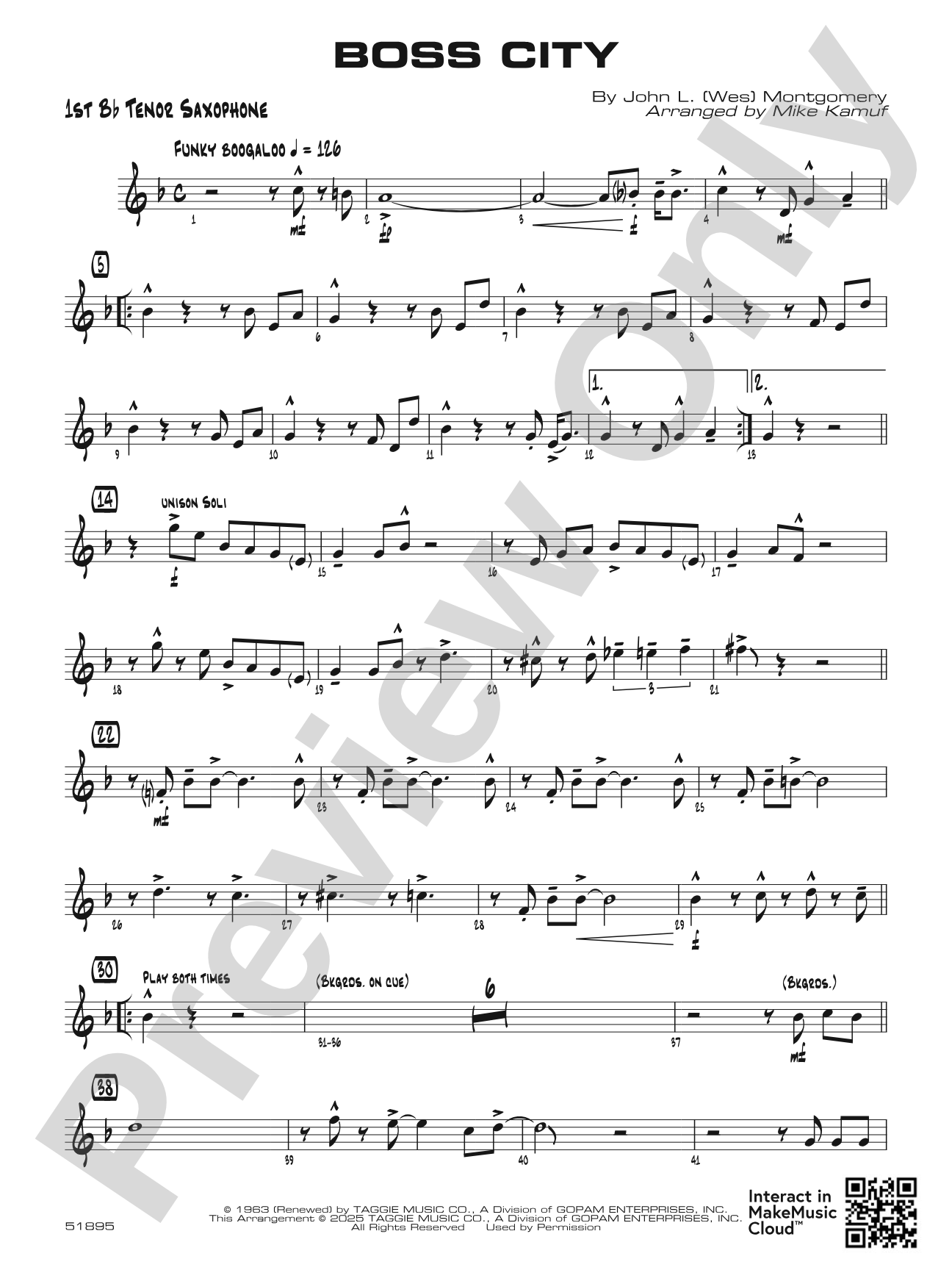 Boss City: B-flat Tenor Saxophone