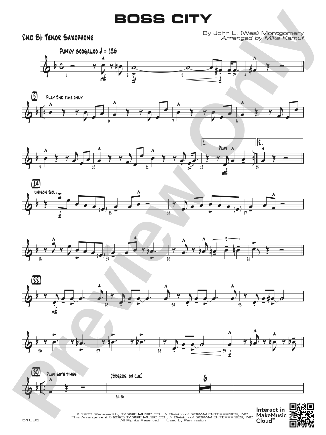 Boss City: 2nd B-flat Tenor Saxophone