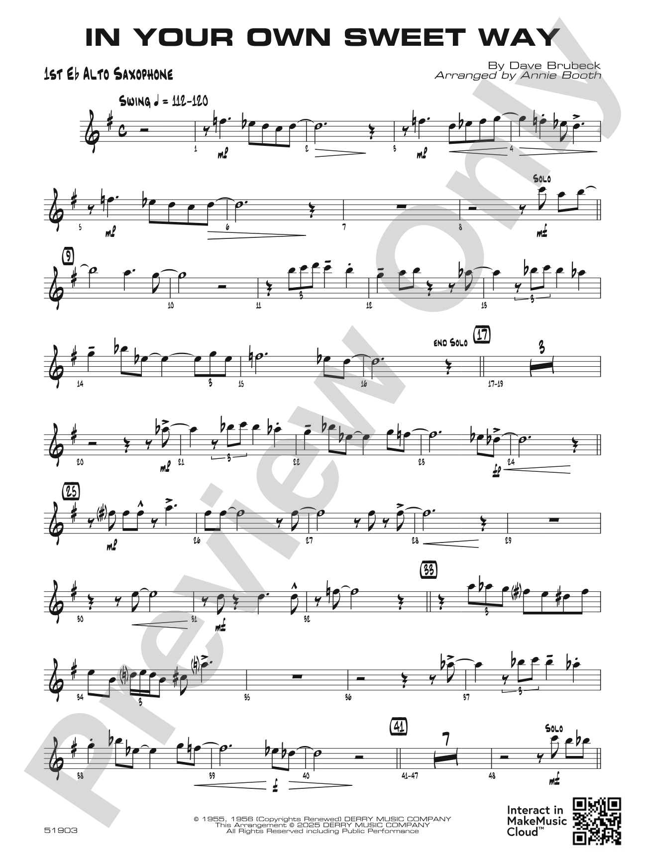 In Your Own Sweet Way: E-flat Alto Saxophone