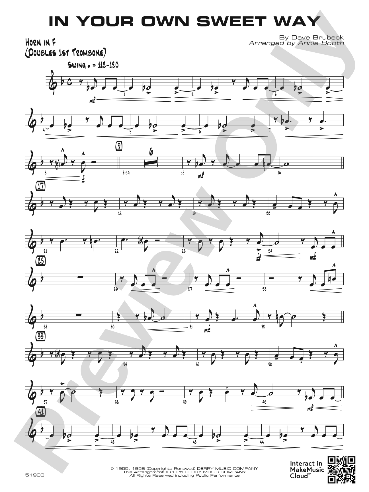 In Your Own Sweet Way: 1st F Horn