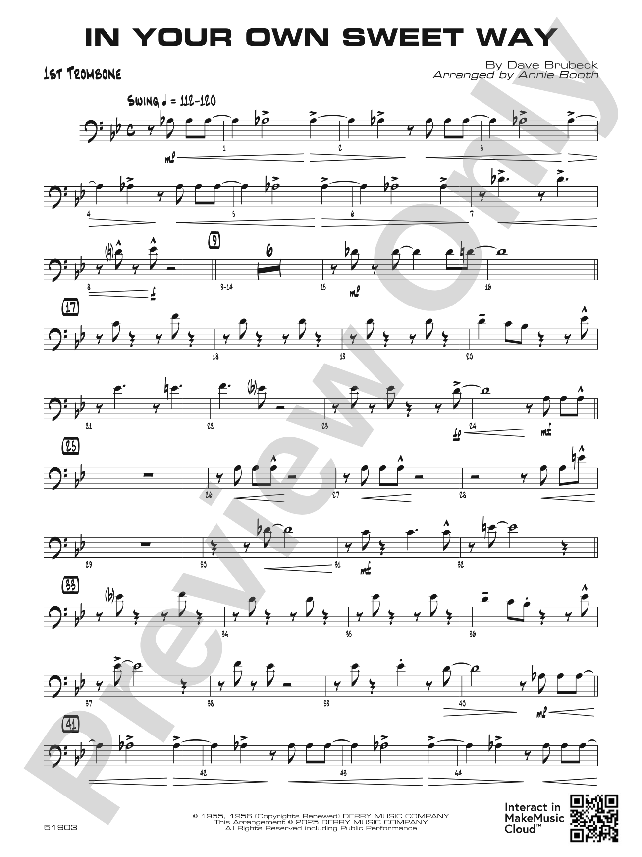 In Your Own Sweet Way: 1st Trombone