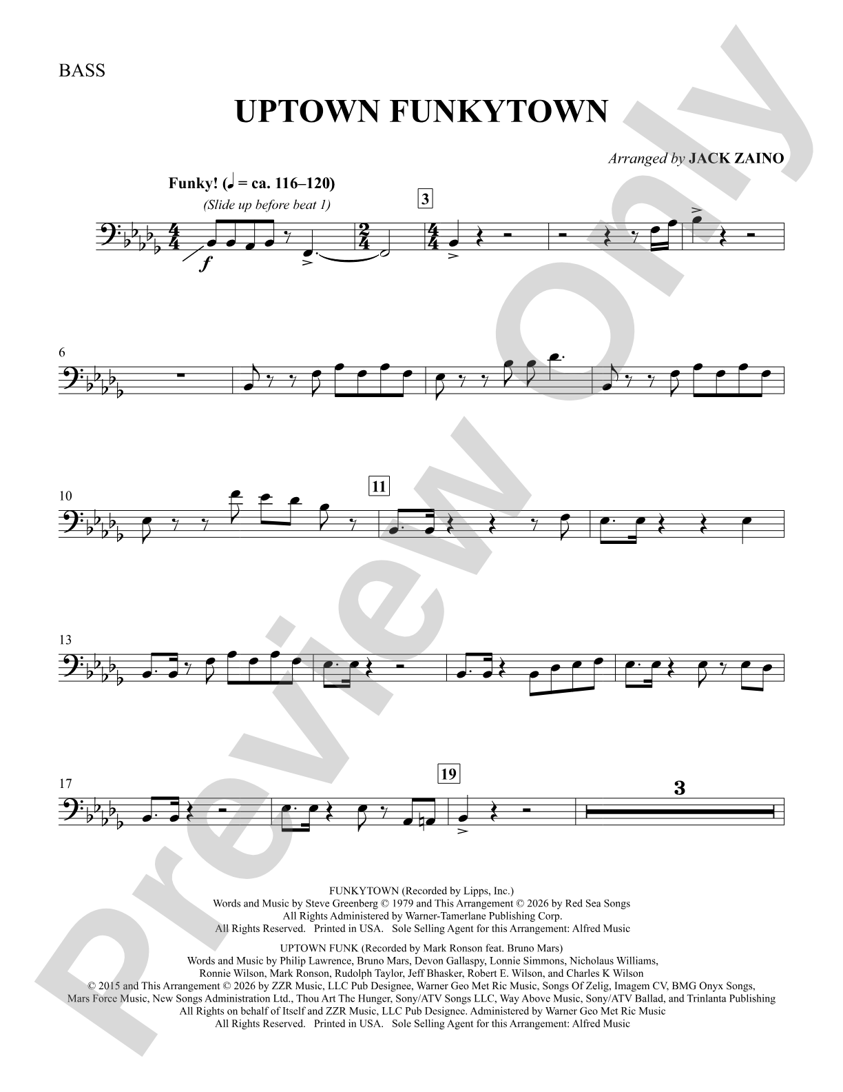 Uptown Funkytown: Bass Guitar