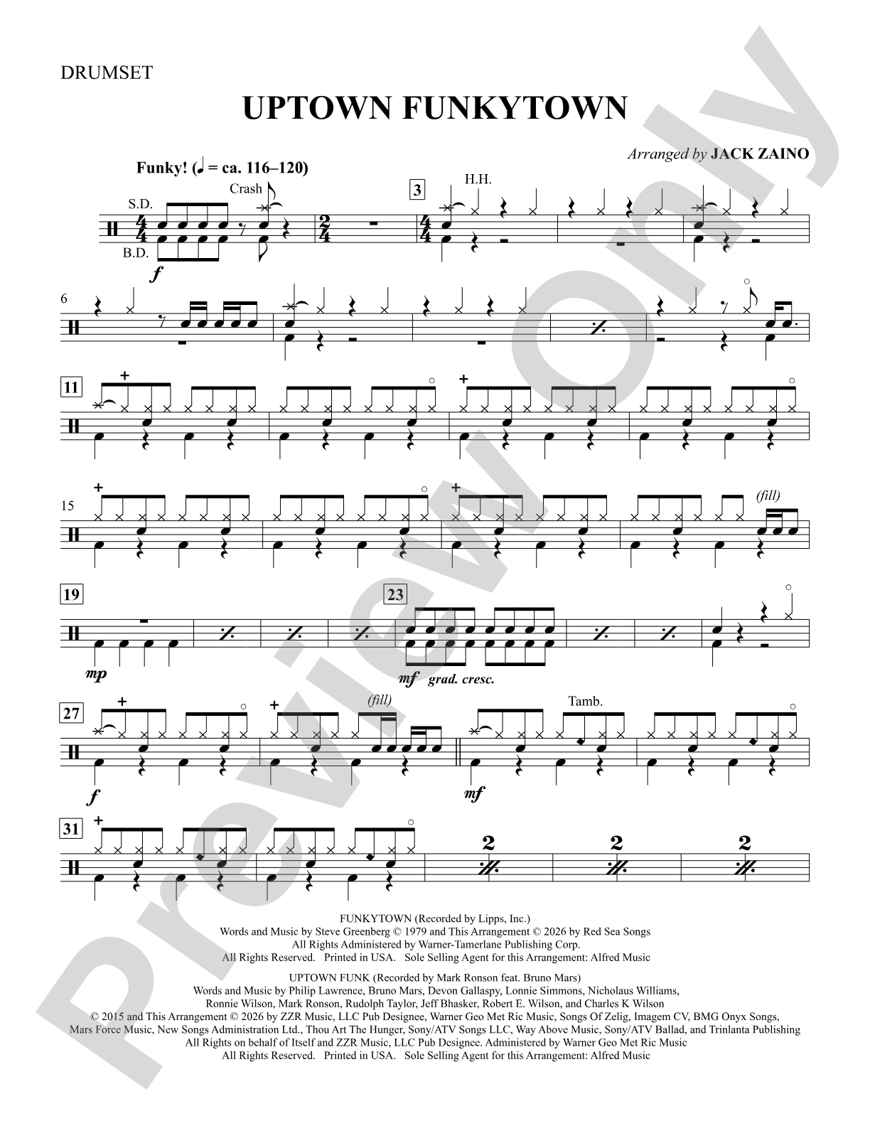 Uptown Funkytown: Drumset 1