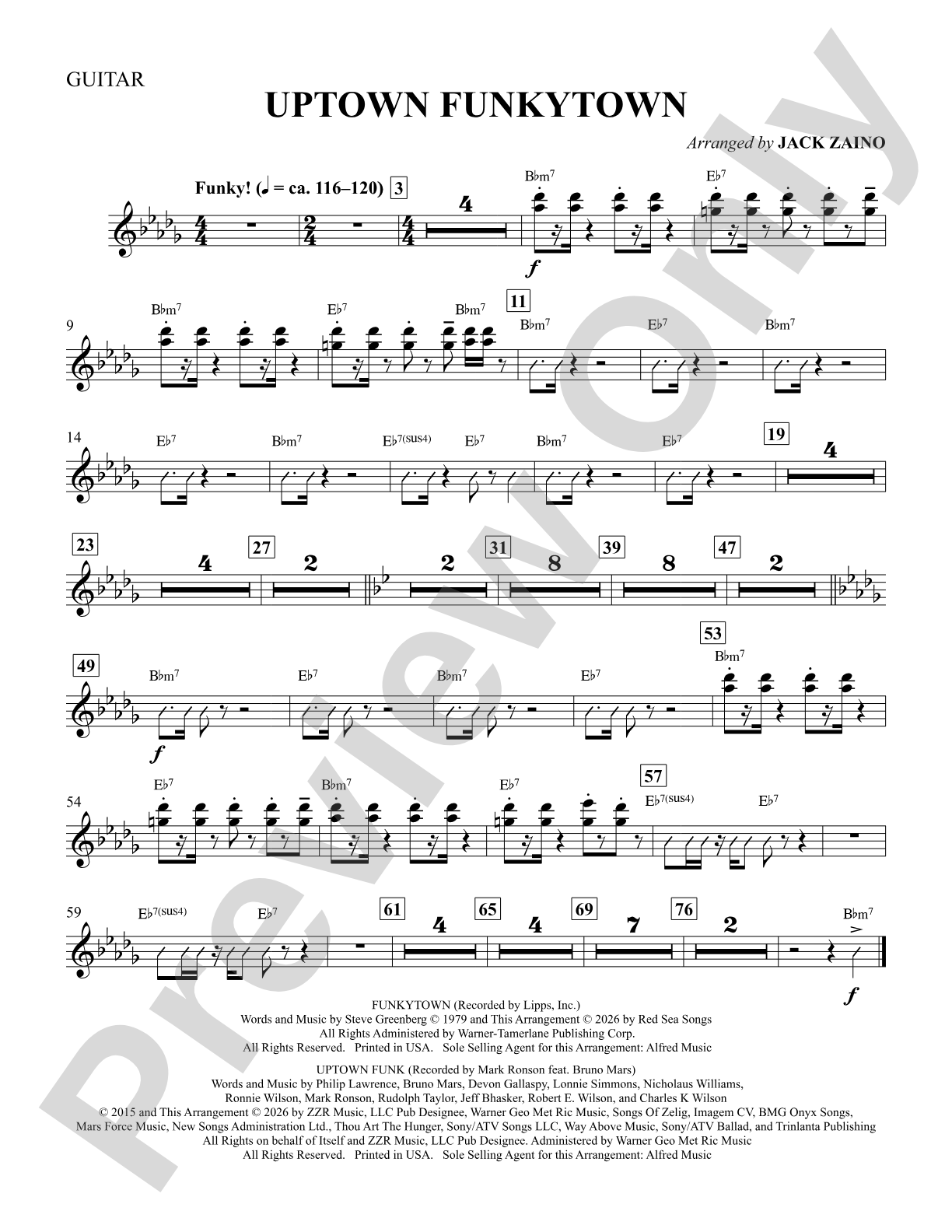 Uptown Funkytown: Guitar