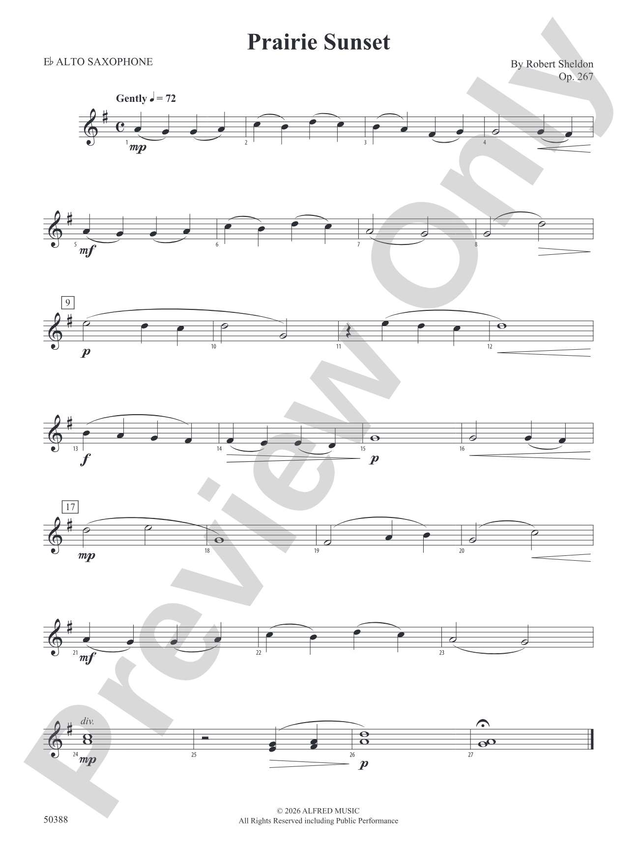 Prairie Sunset: E-flat Alto Saxophone
