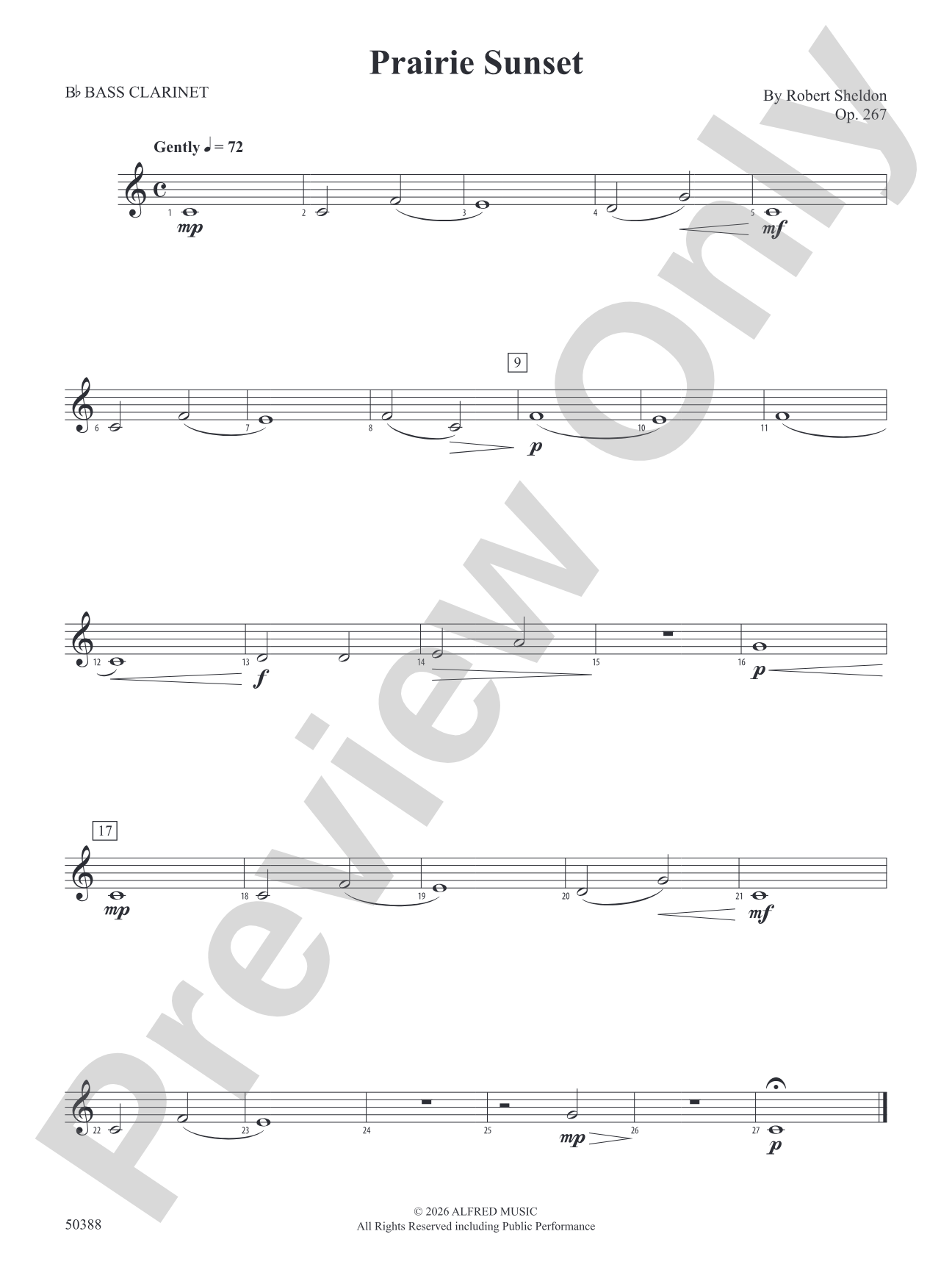 Prairie Sunset: B-flat Bass Clarinet