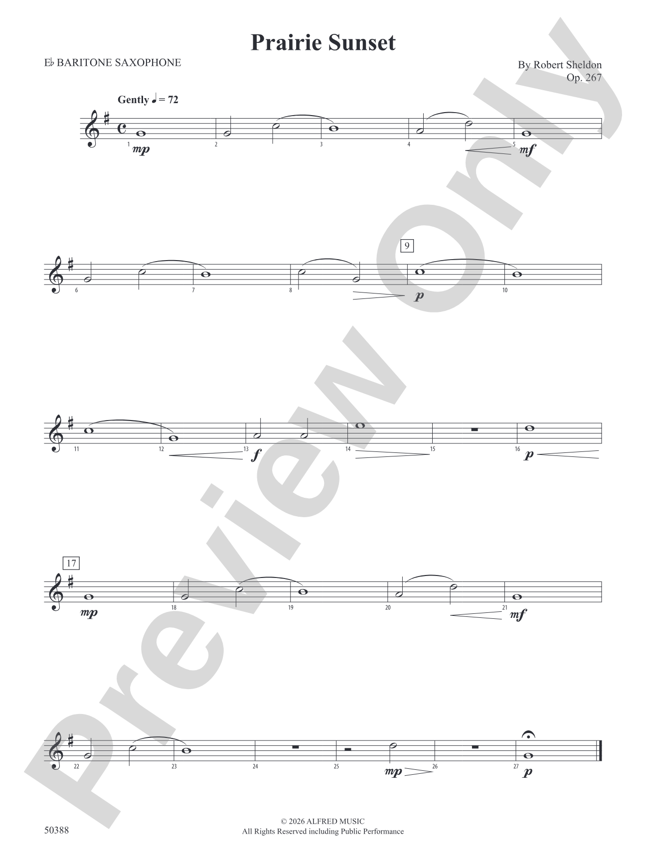 Prairie Sunset: E-flat Baritone Saxophone