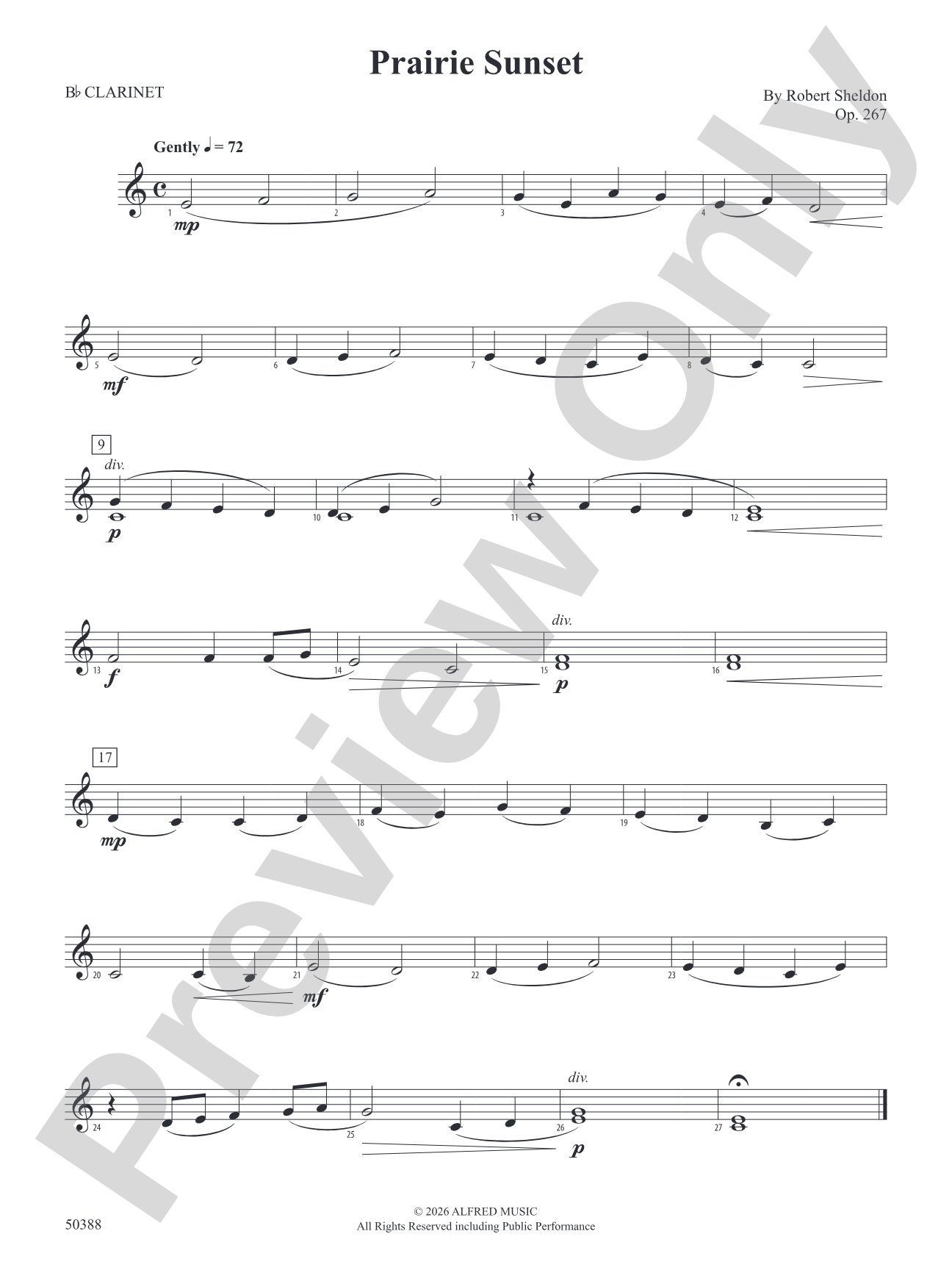 Prairie Sunset: 1st B-flat Clarinet