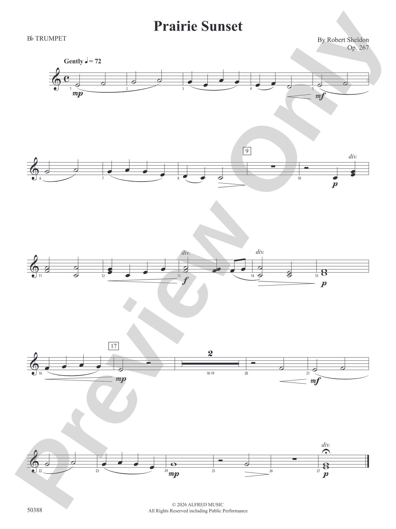 Prairie Sunset: 1st B-flat Trumpet