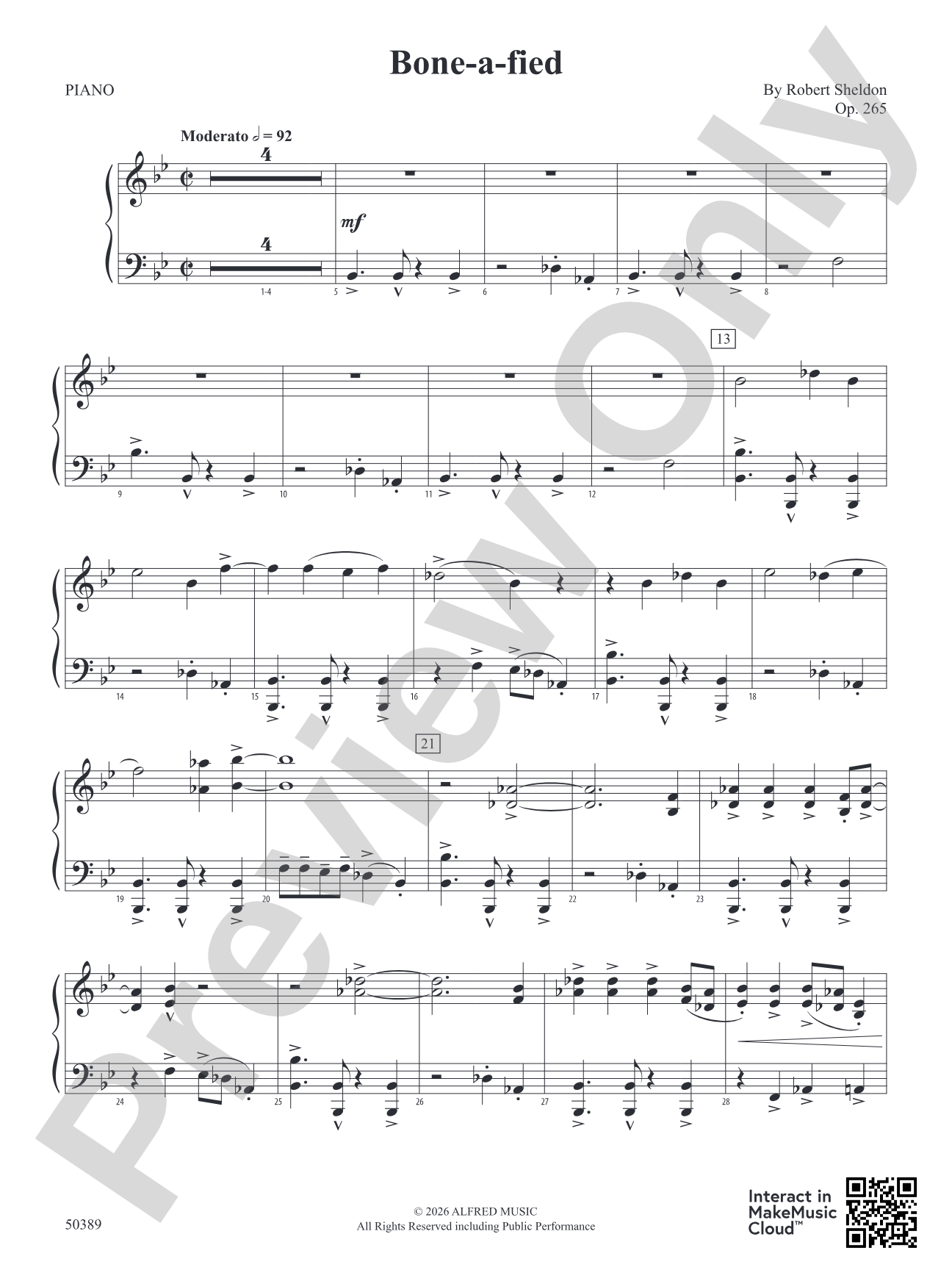 Bone-a-fied: Piano Accompaniment