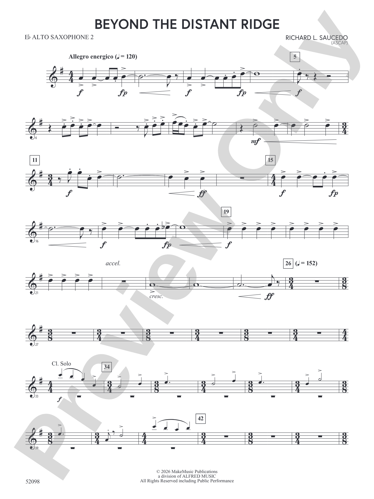 Beyond the Distant Ridge: 2nd E-flat Alto Saxophone