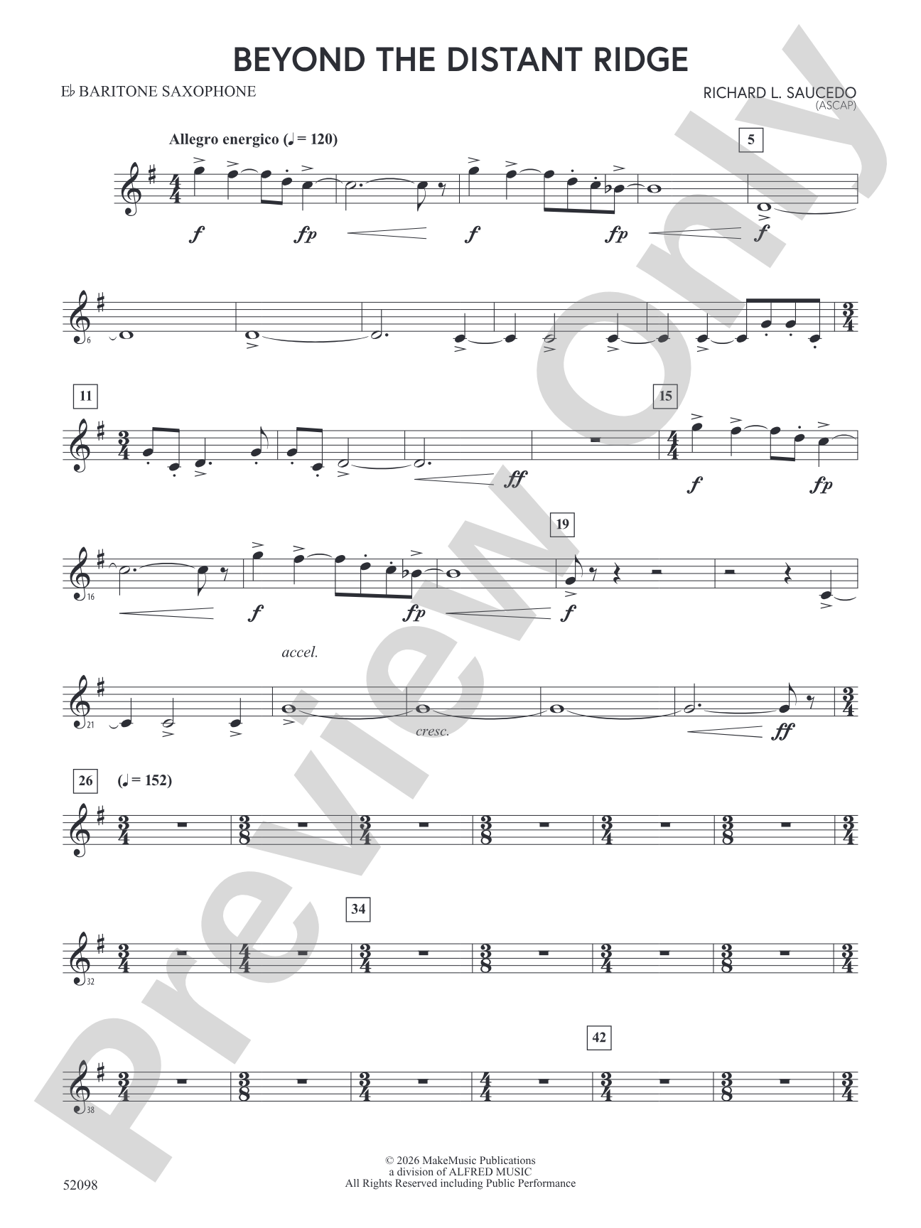 Beyond the Distant Ridge: E-flat Baritone Saxophone