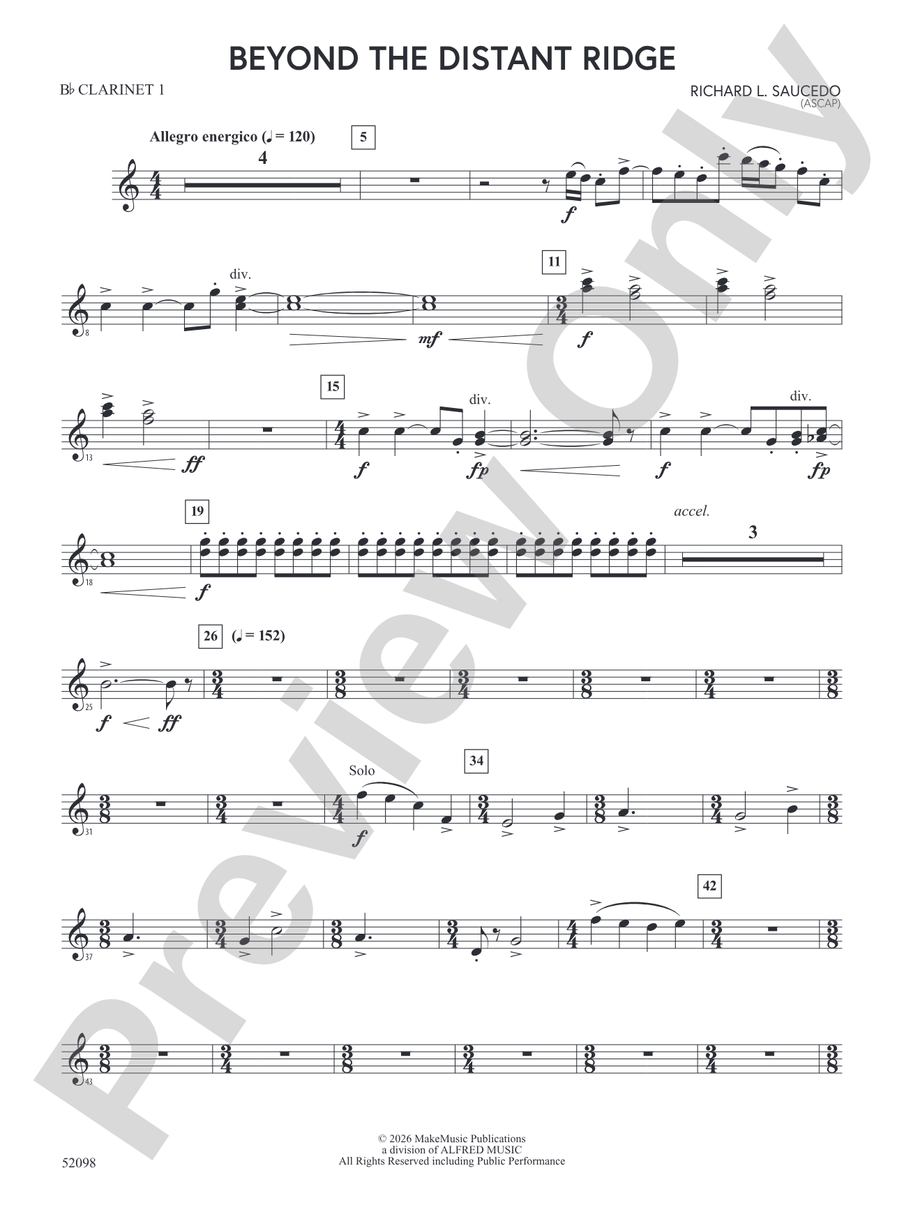 Beyond the Distant Ridge: 1st B-flat Clarinet
