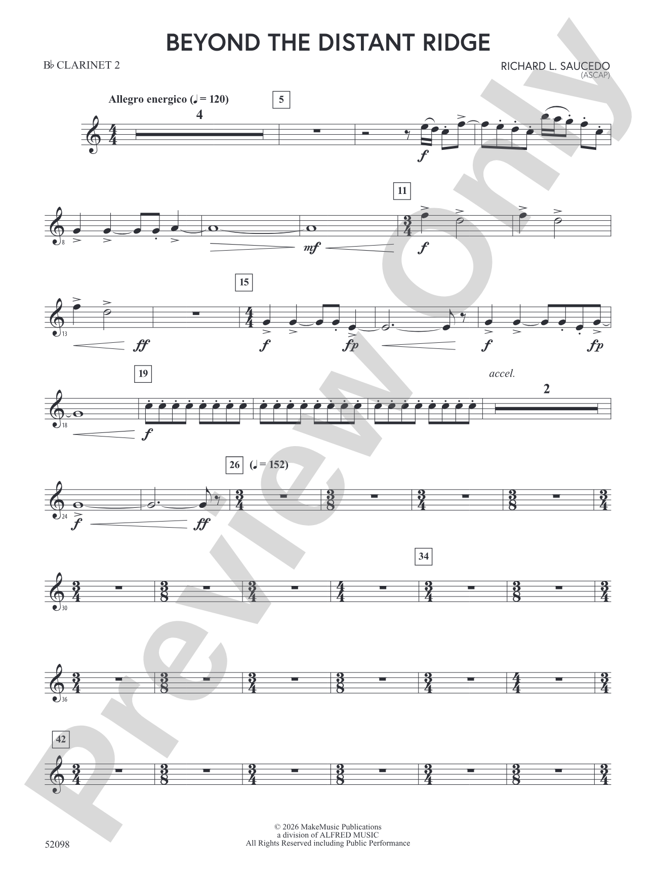 Beyond the Distant Ridge: 2nd B-flat Clarinet